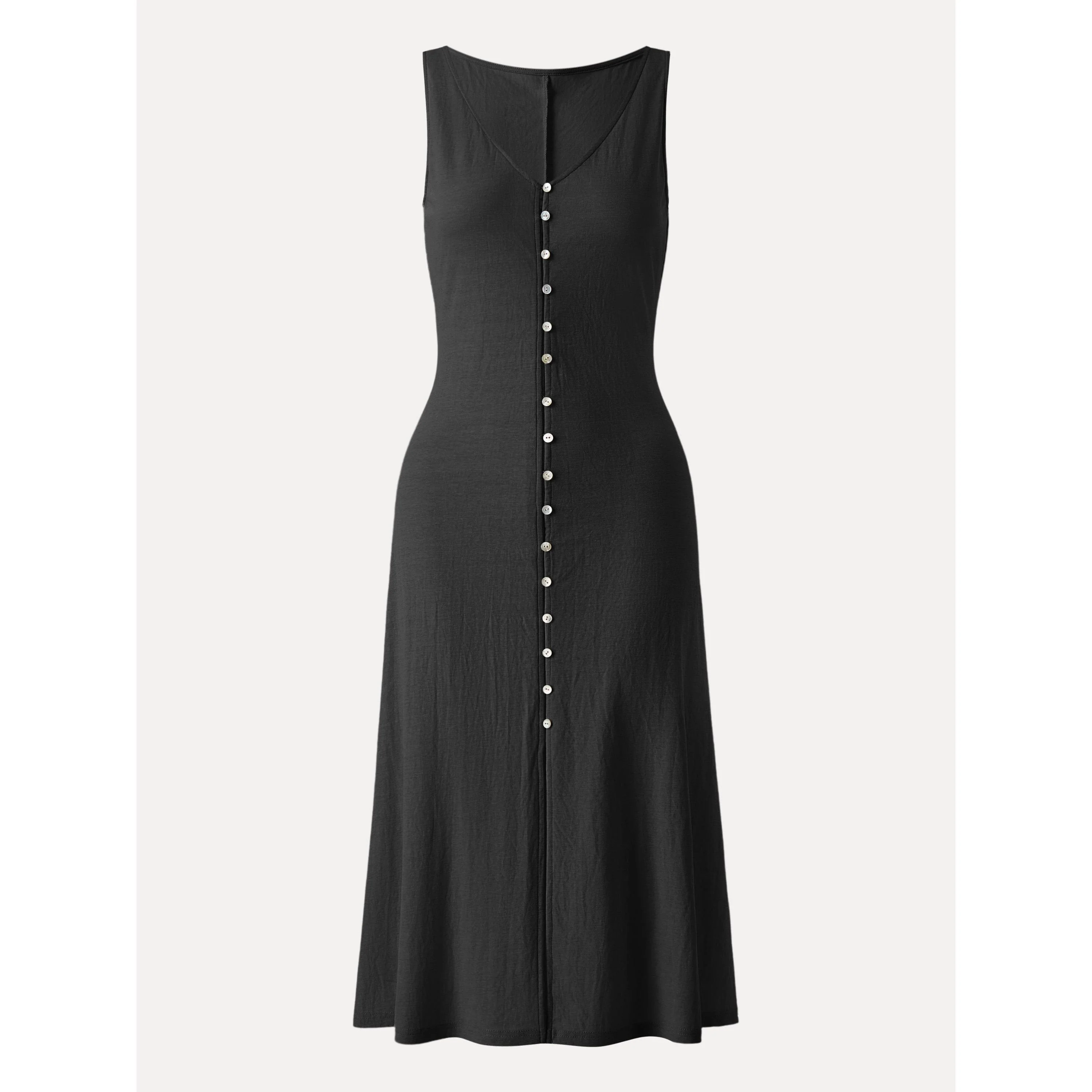 Multi-wear V-neck Button Front Midi Vest Dress - Image 5