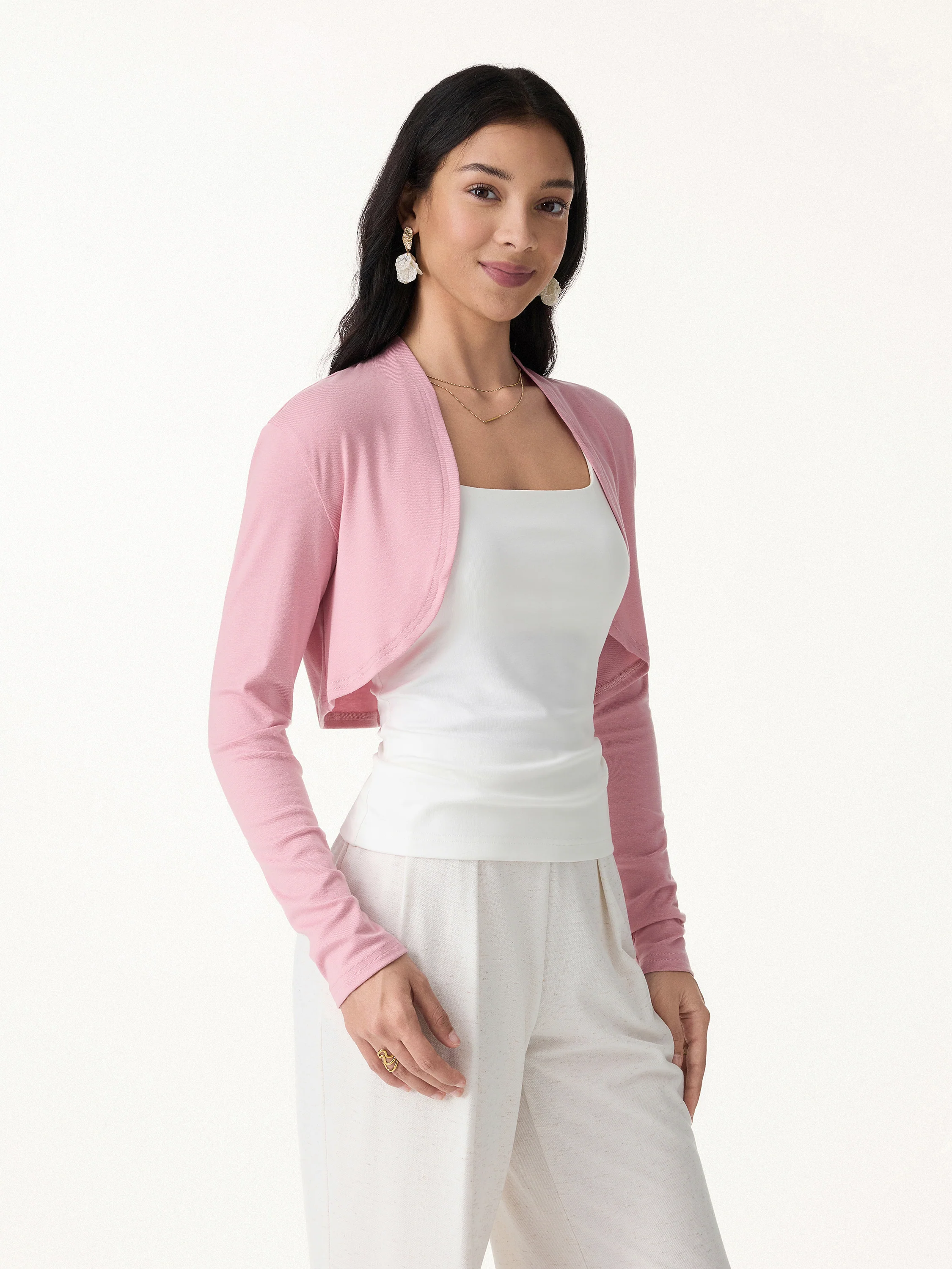 Non-Itch Linen Knit Cropped Cardigan - Image 6