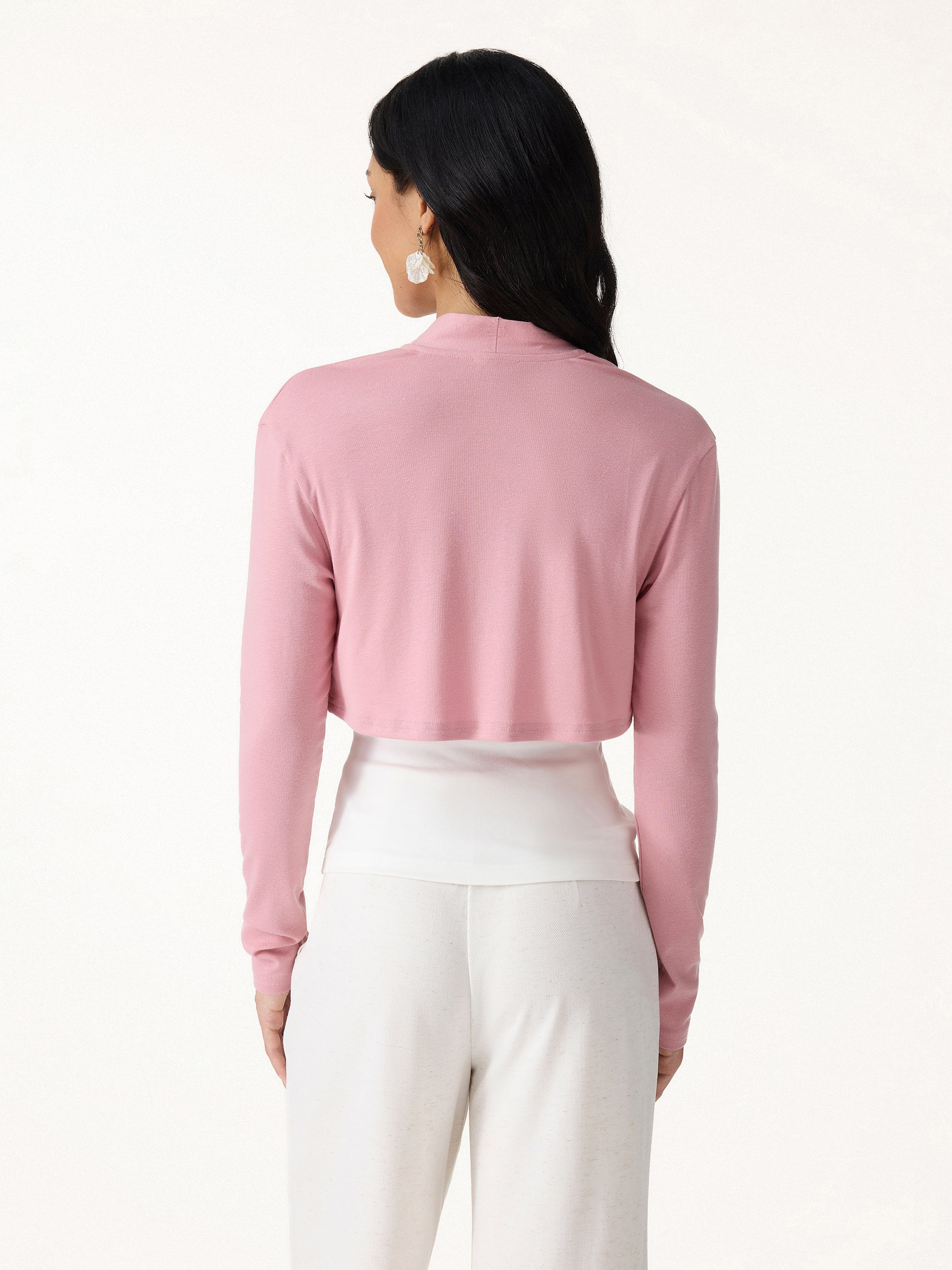 Non-Itch Linen Knit Cropped Cardigan - Image 7
