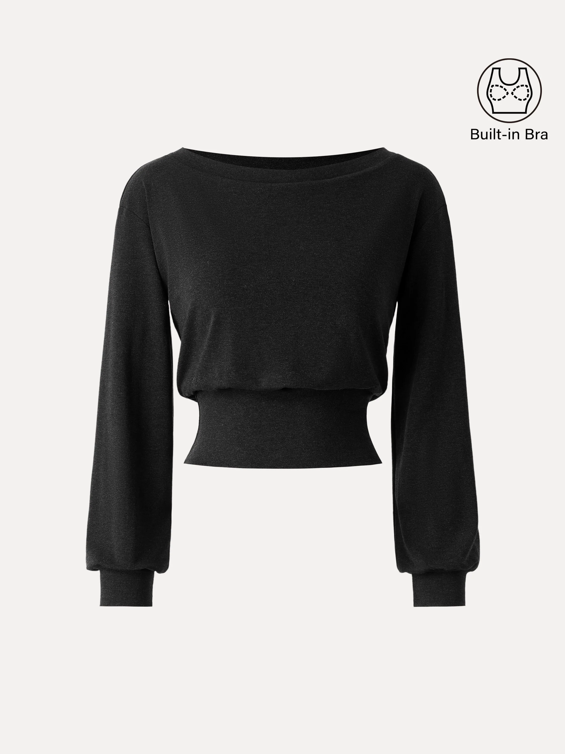 Non-Itchy Wool Blend Boatneck Bra Top - Image 12
