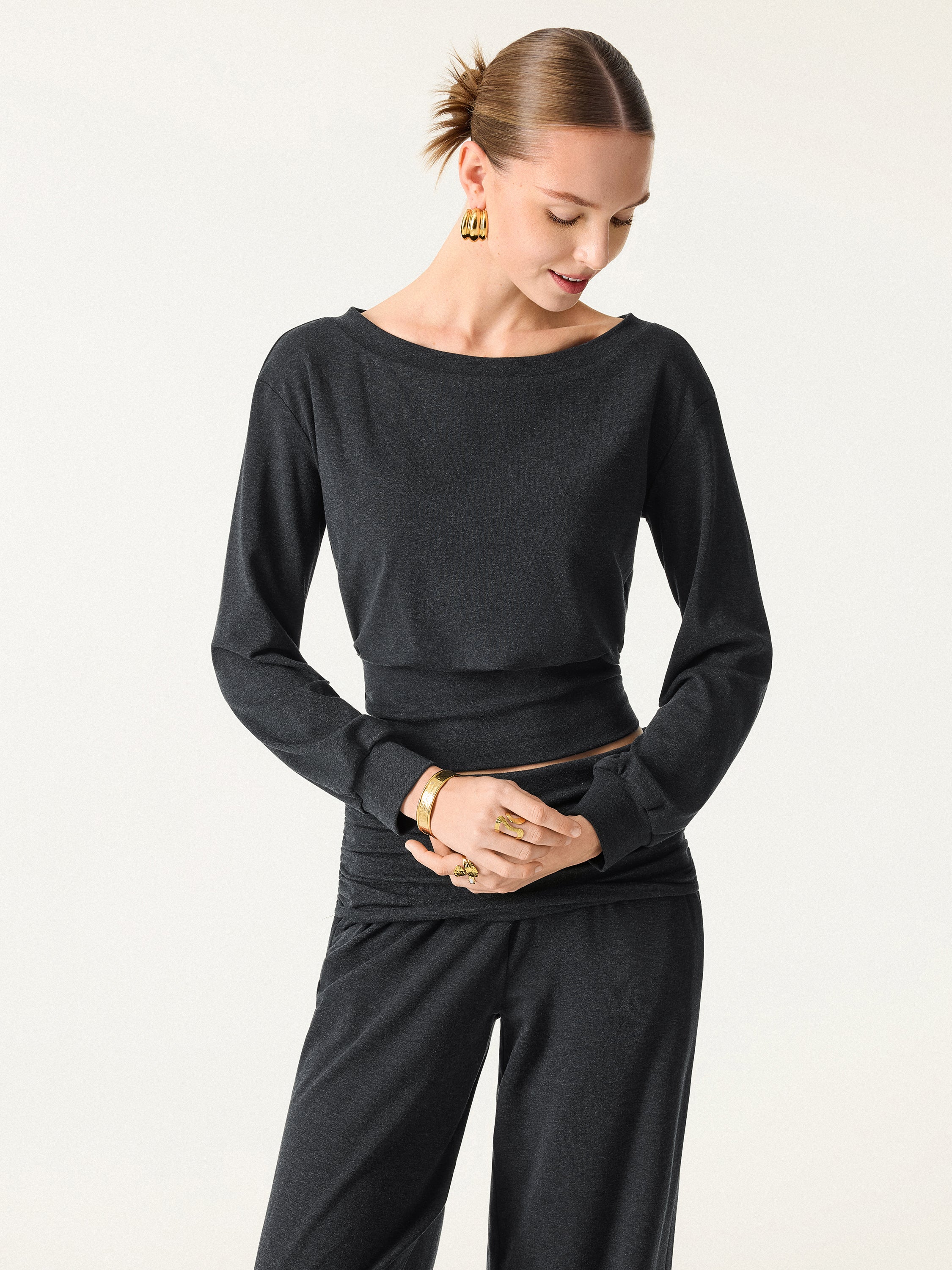 Non-Itchy Wool Blend Boatneck Bra Top - Image 4