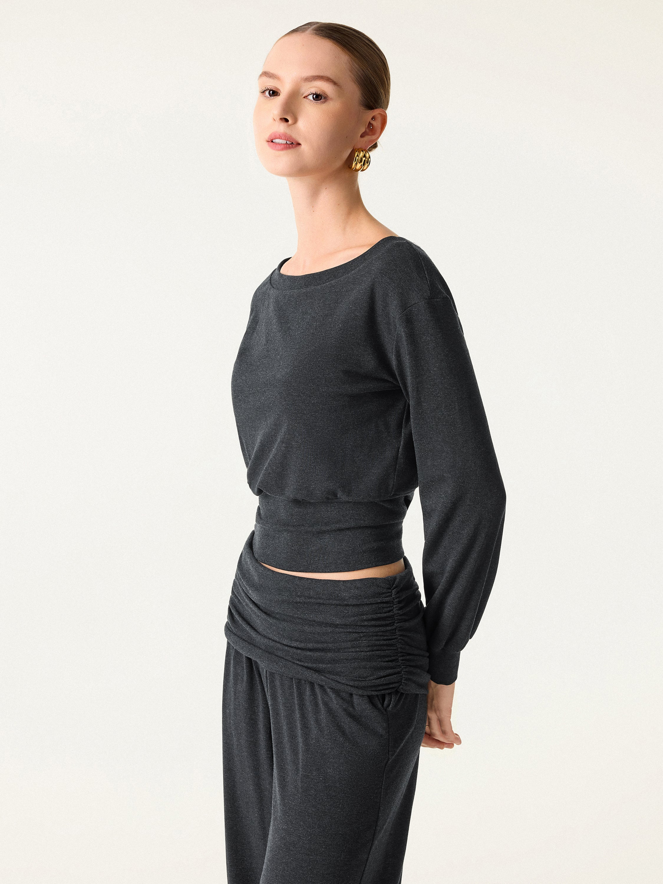Non-Itchy Wool Blend Boatneck Bra Top - Image 6