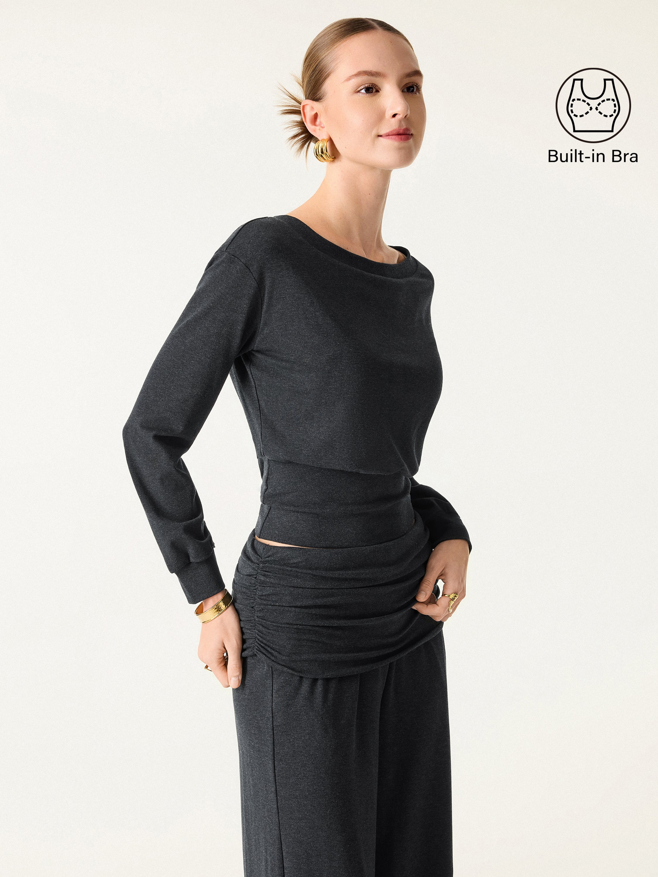Non-Itchy Wool Blend Boatneck Bra Top - Image 7