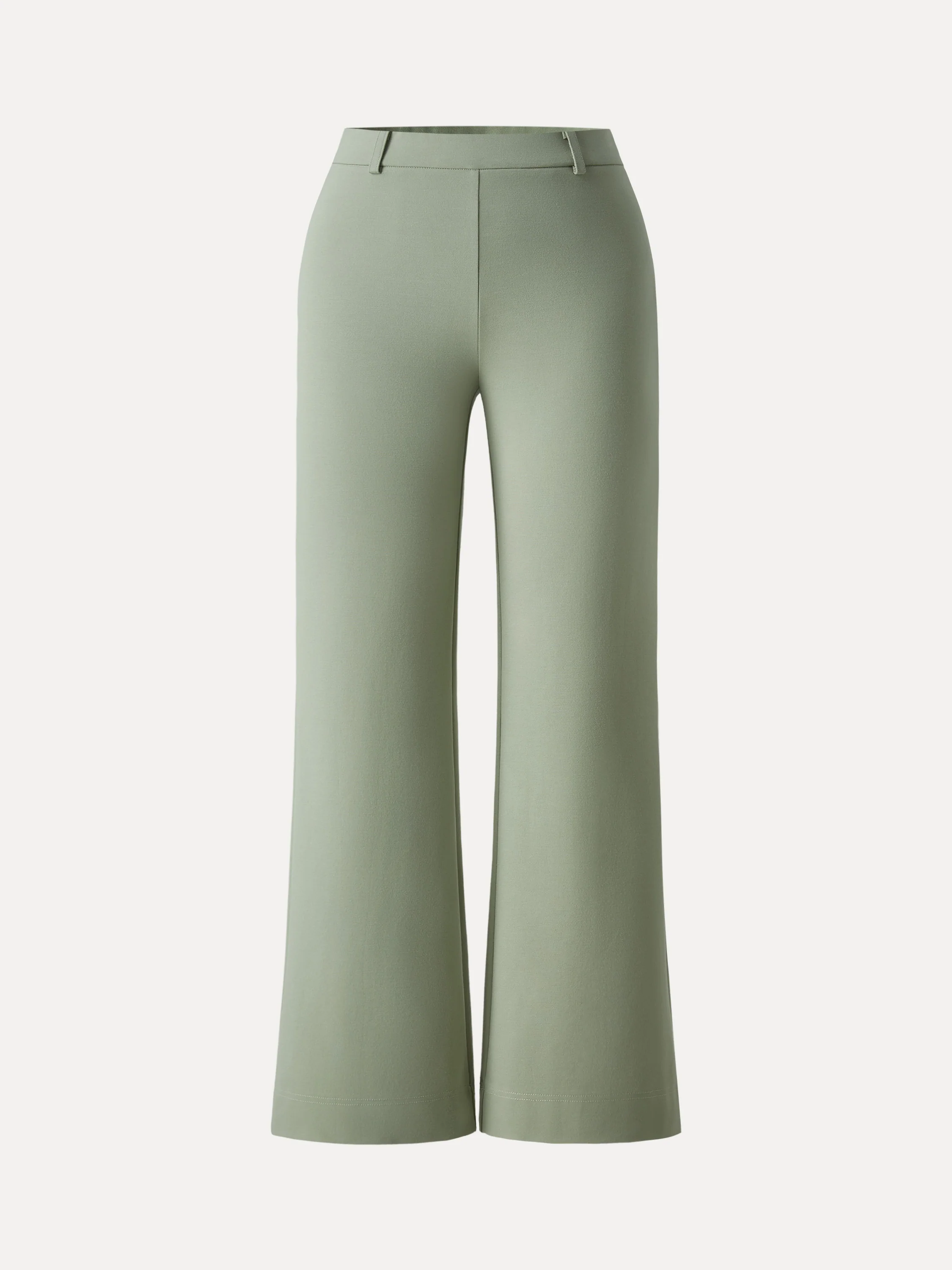 Not-See-Thru Drapey Mid Rise Wide Leg Pull-on Pants with Pockets - Image 16