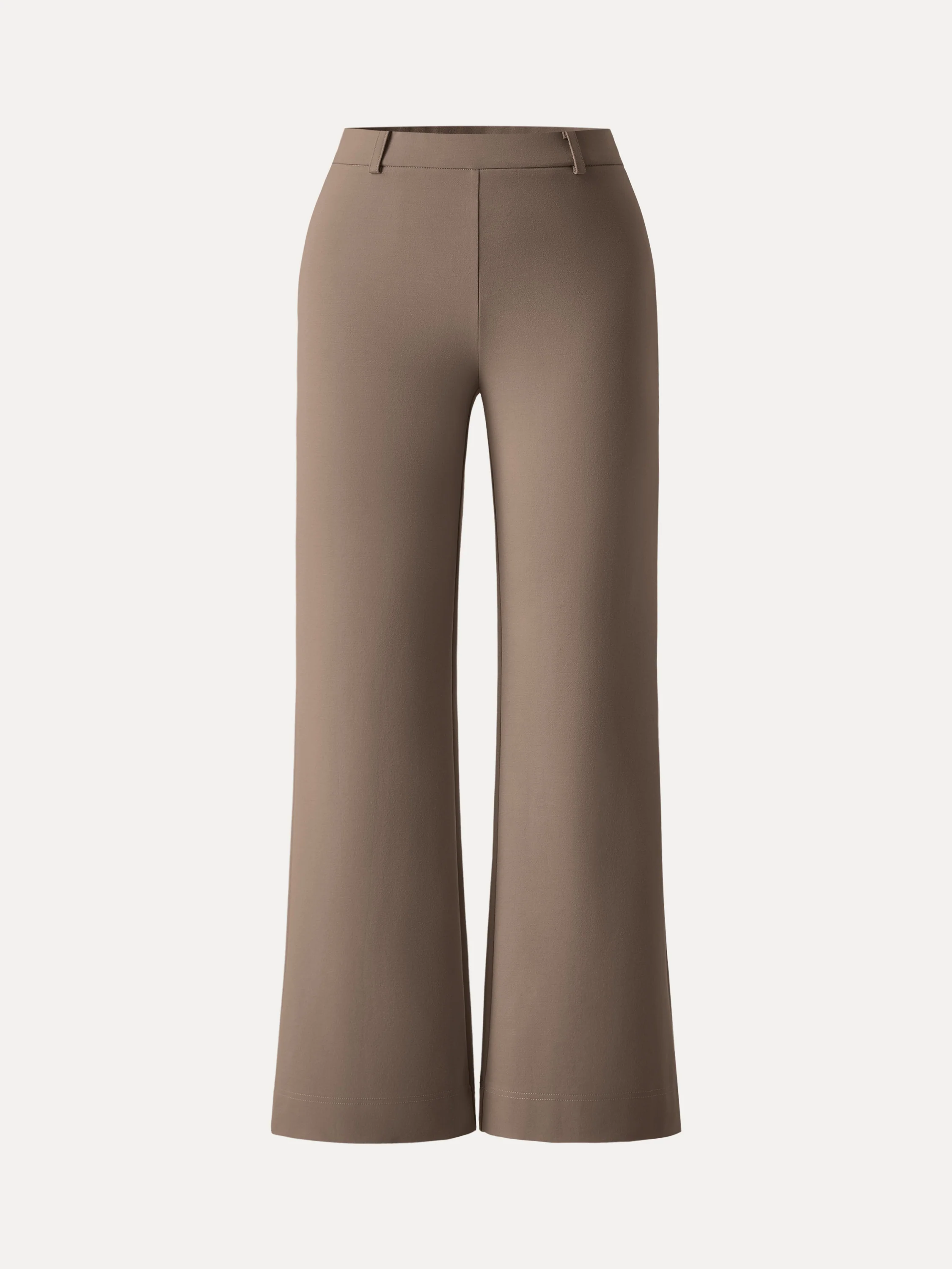 Not-See-Thru Drapey Mid Rise Wide Leg Pull-on Pants with Pockets - Image 18
