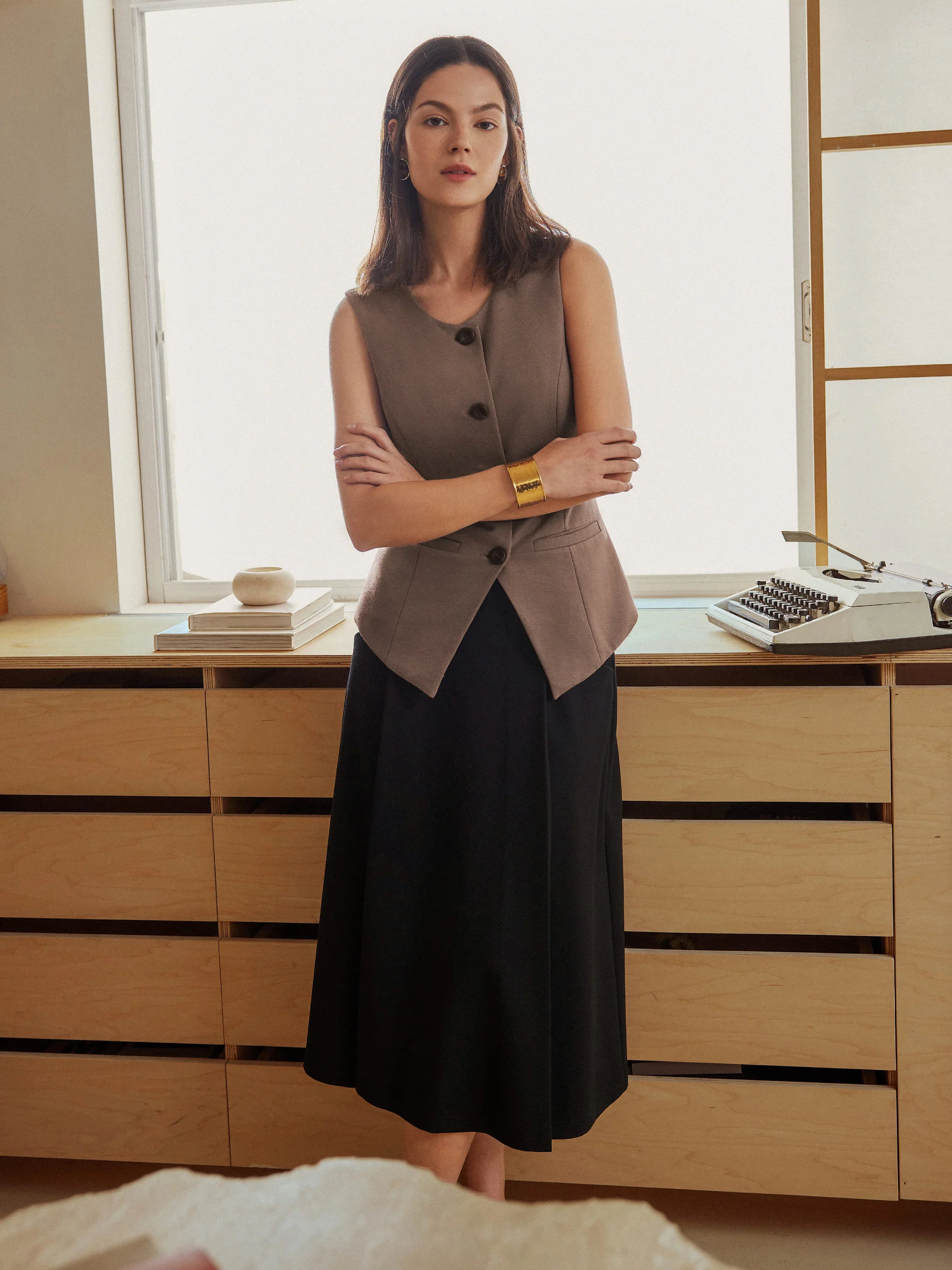 Office Staple Waistcoat with Pockets - Image 3