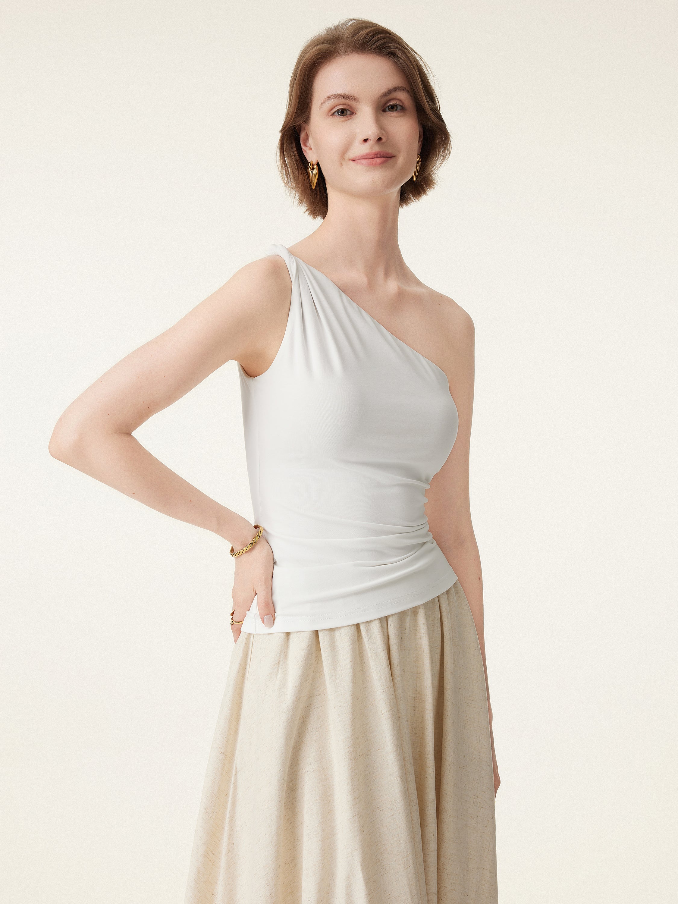 One Shoulder Twisted Bra Tank - Image 10