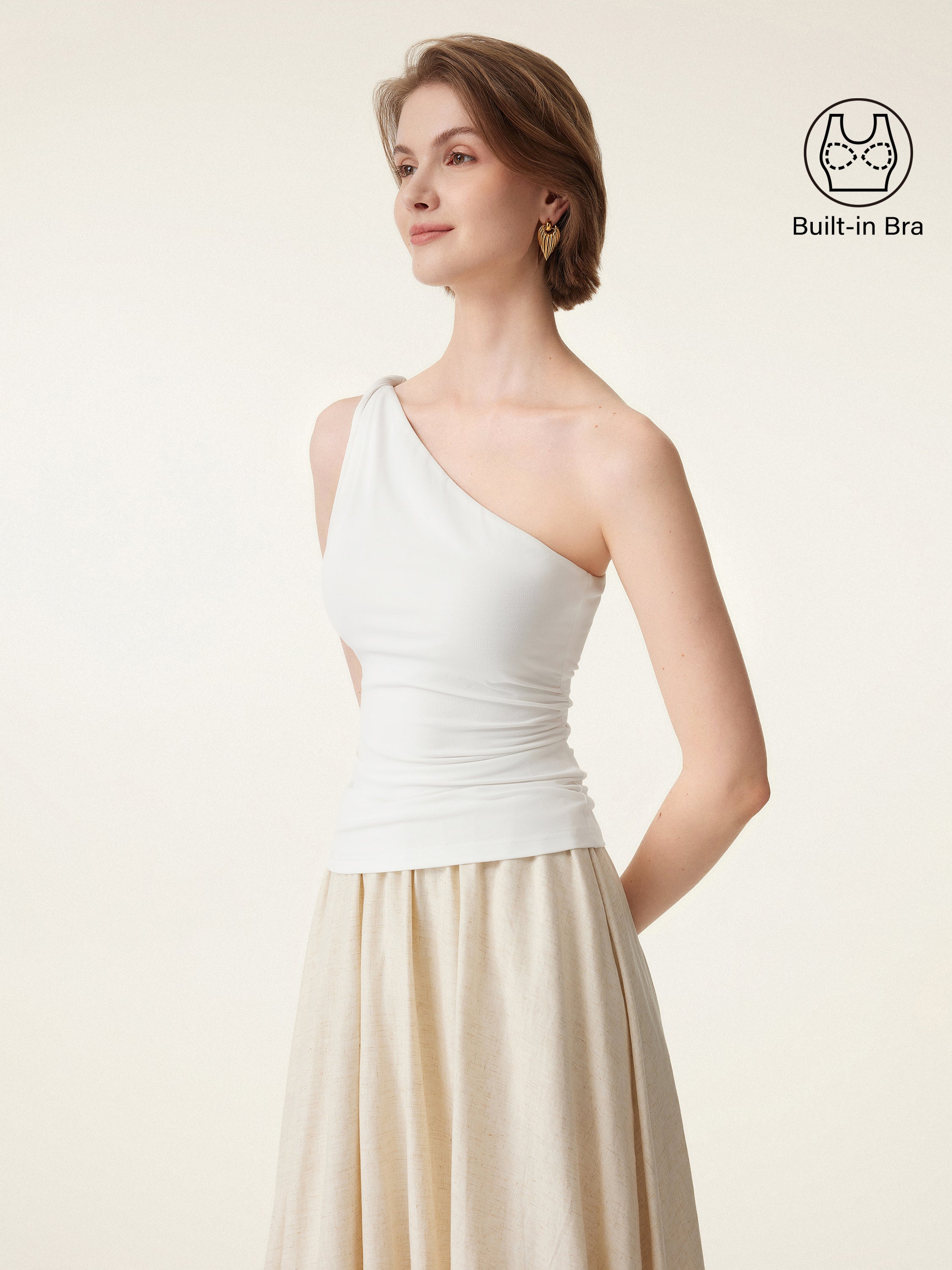One Shoulder Twisted Bra Tank - Image 4
