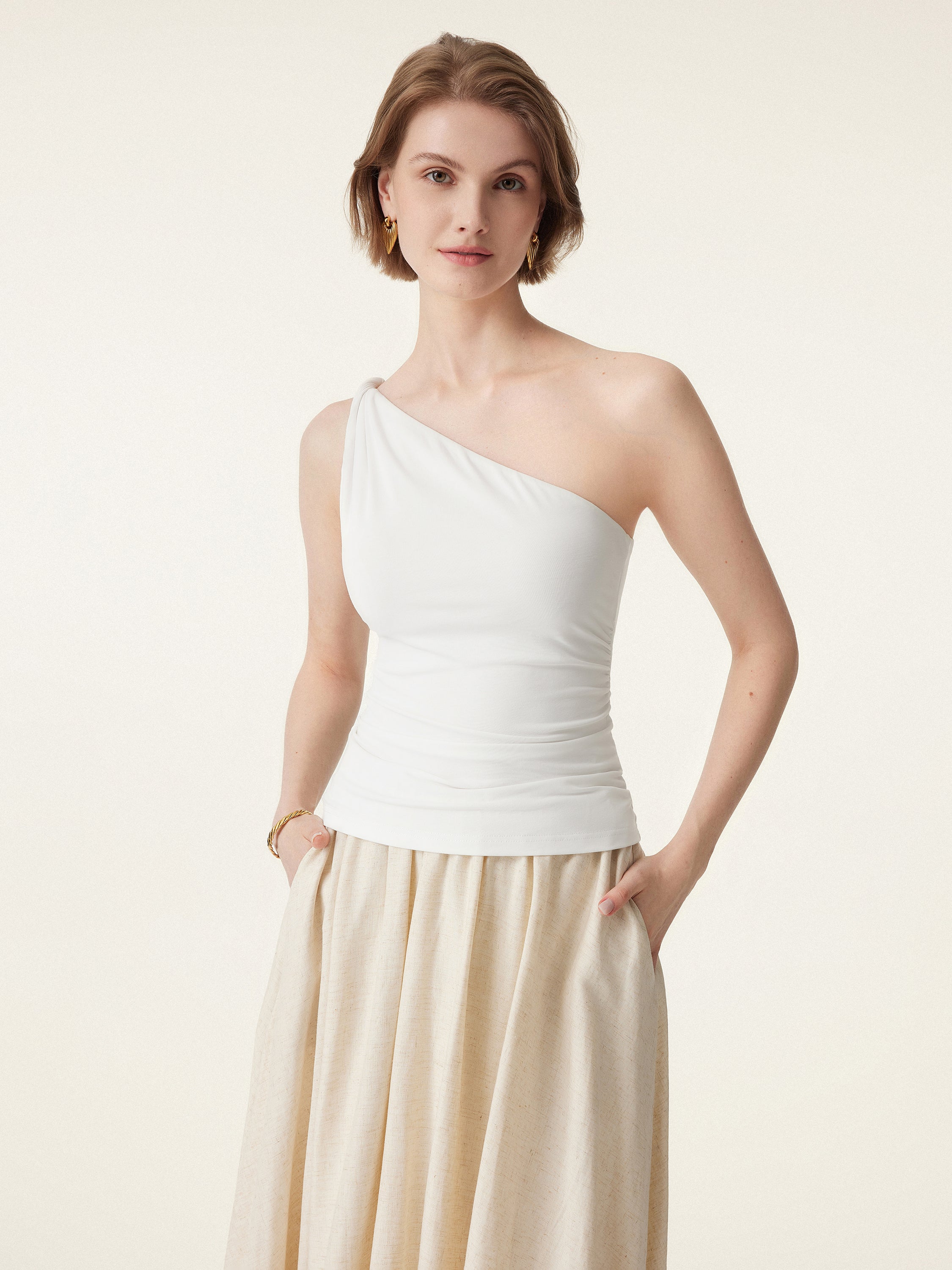One Shoulder Twisted Bra Tank - Image 6