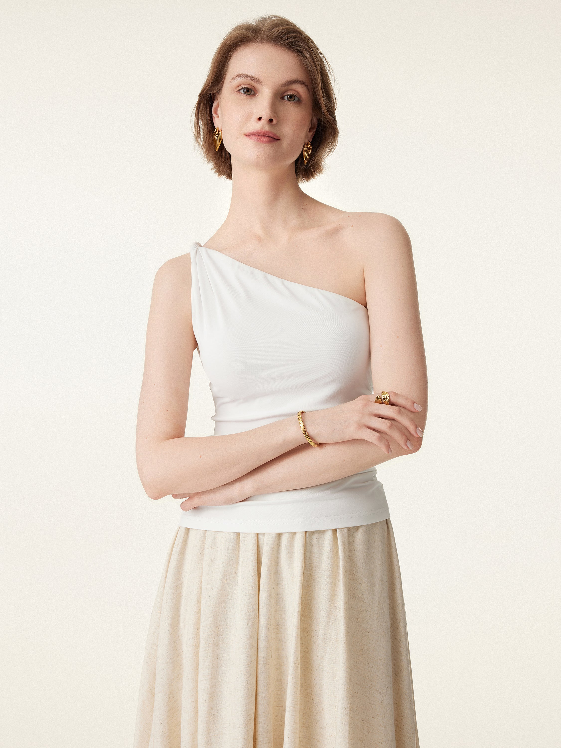 One Shoulder Twisted Bra Tank - Image 9