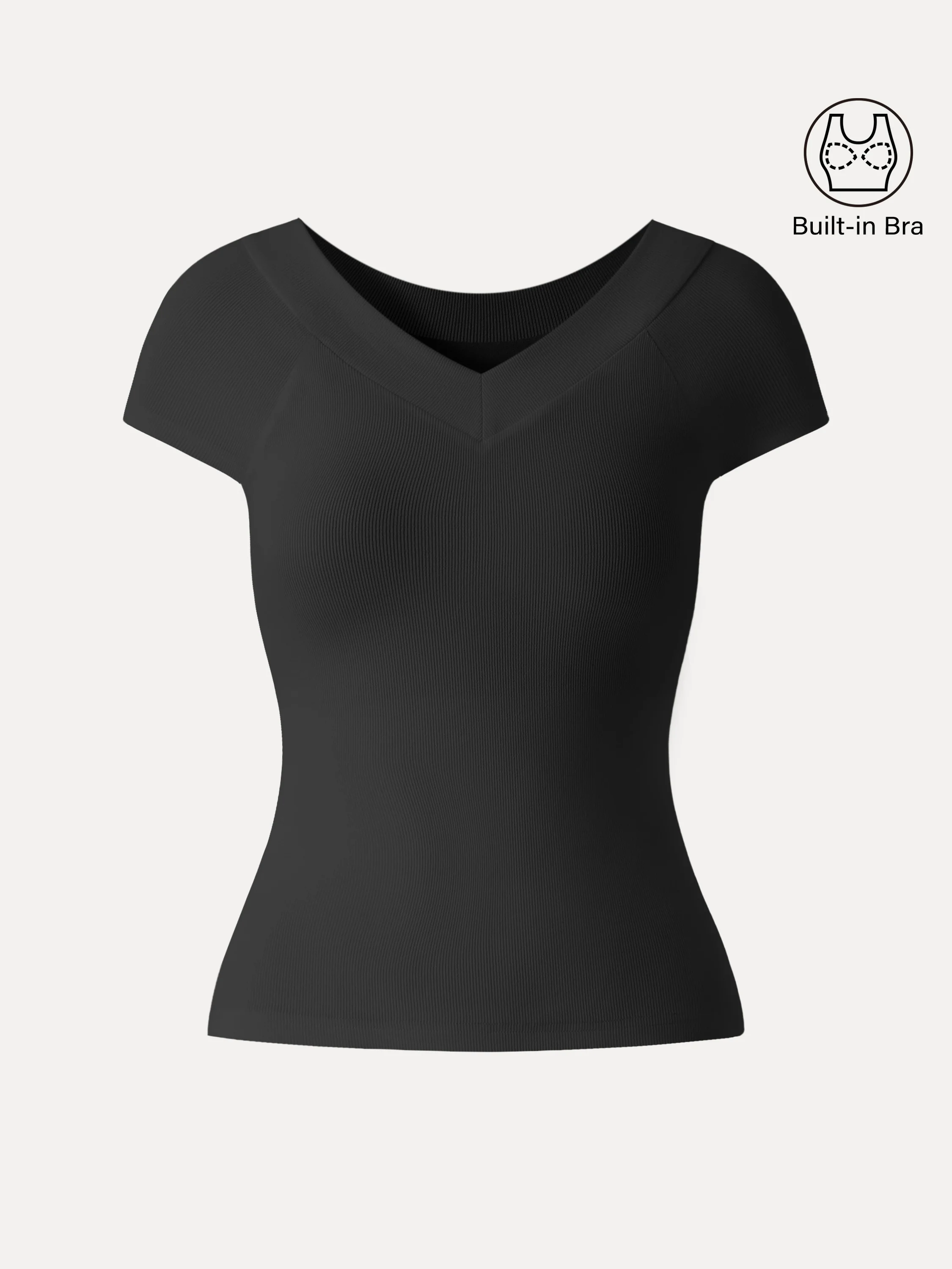 Pantive Essential V-Neck Cap Sleeve Summer Bra Tee - Image 11