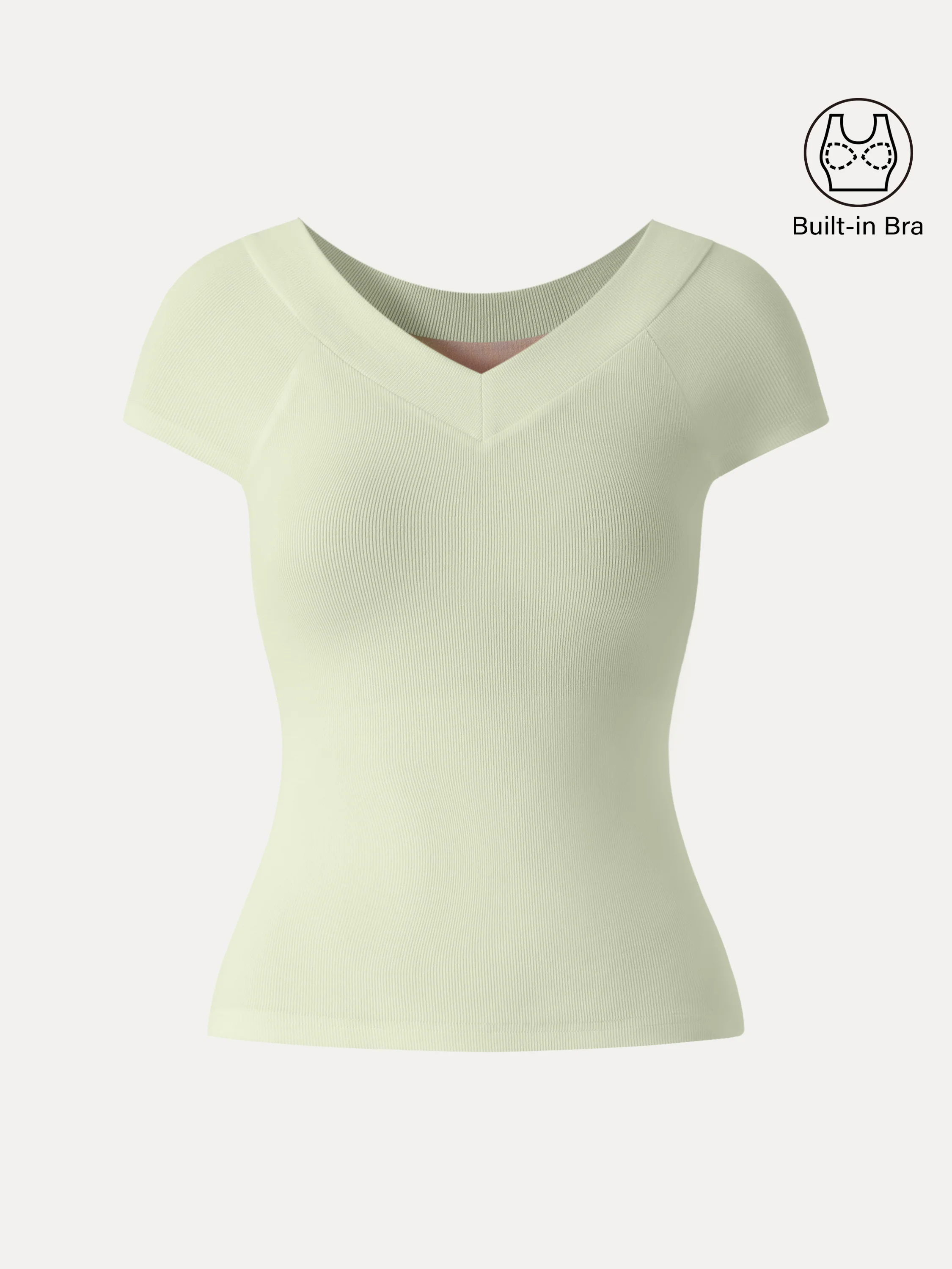 Pantive Essential V-Neck Cap Sleeve Summer Bra Tee - Image 13