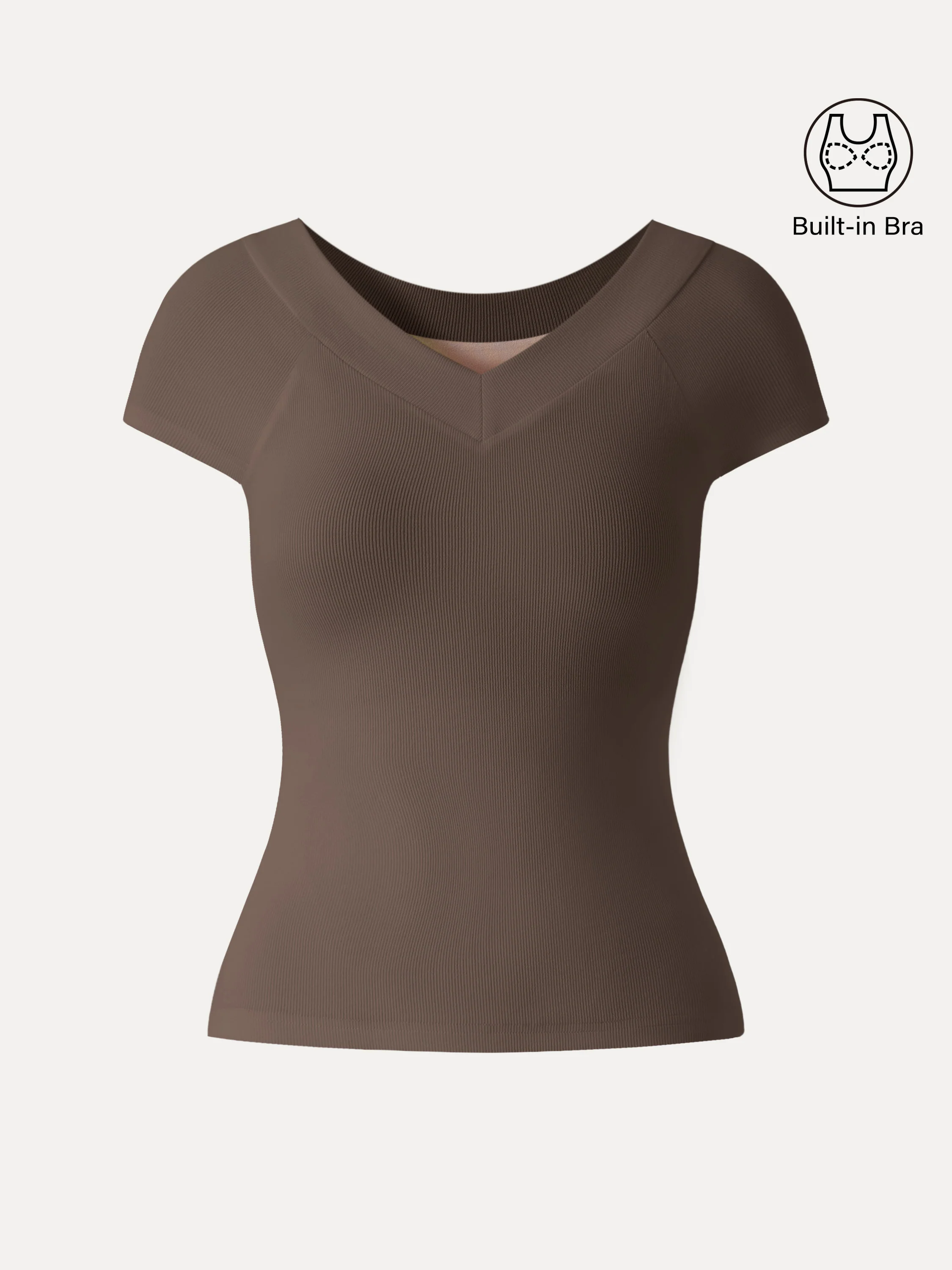 Pantive Essential V-Neck Cap Sleeve Summer Bra Tee - Image 14