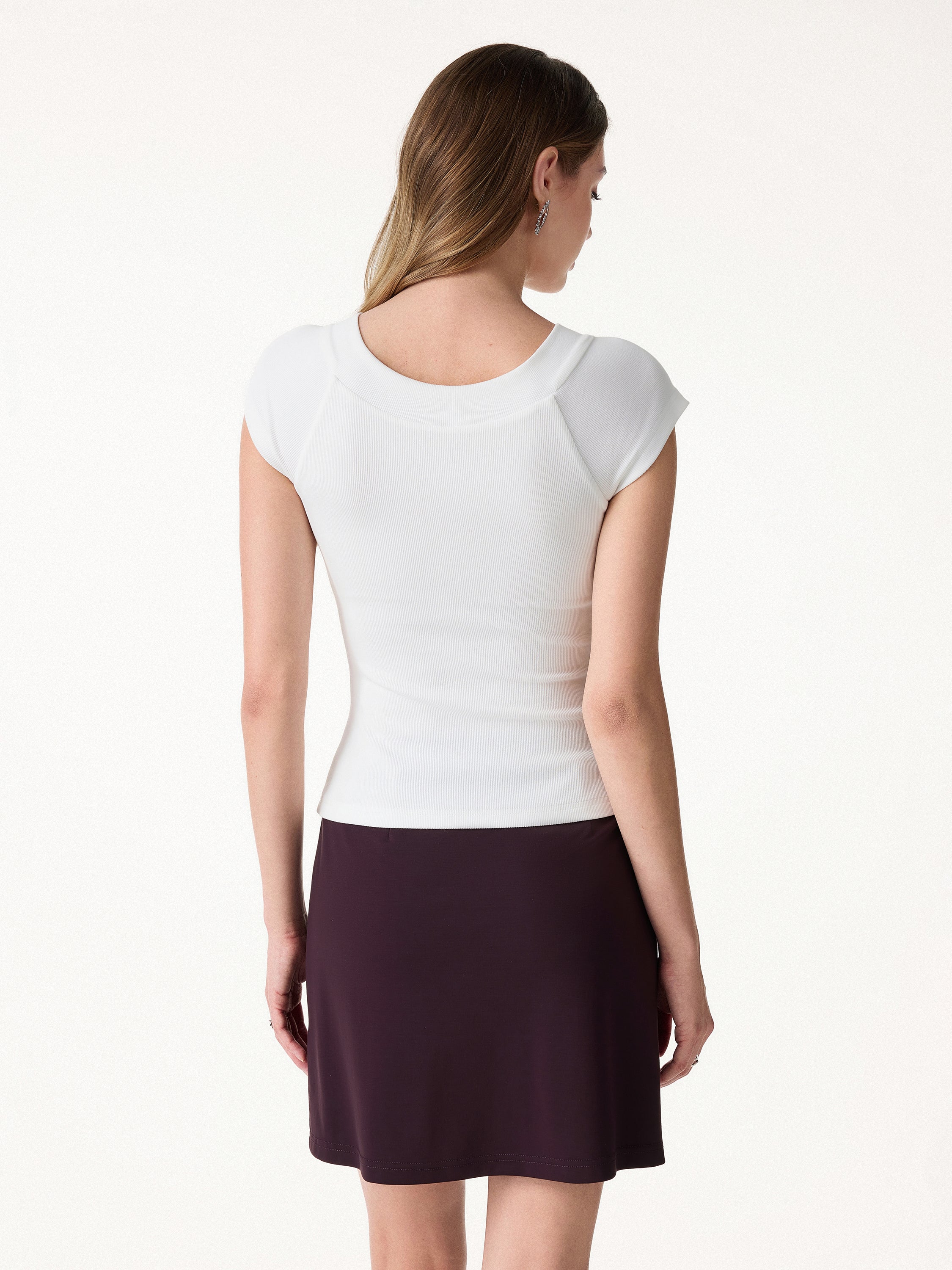 Pantive Essential V-Neck Cap Sleeve Summer Bra Tee - Image 6