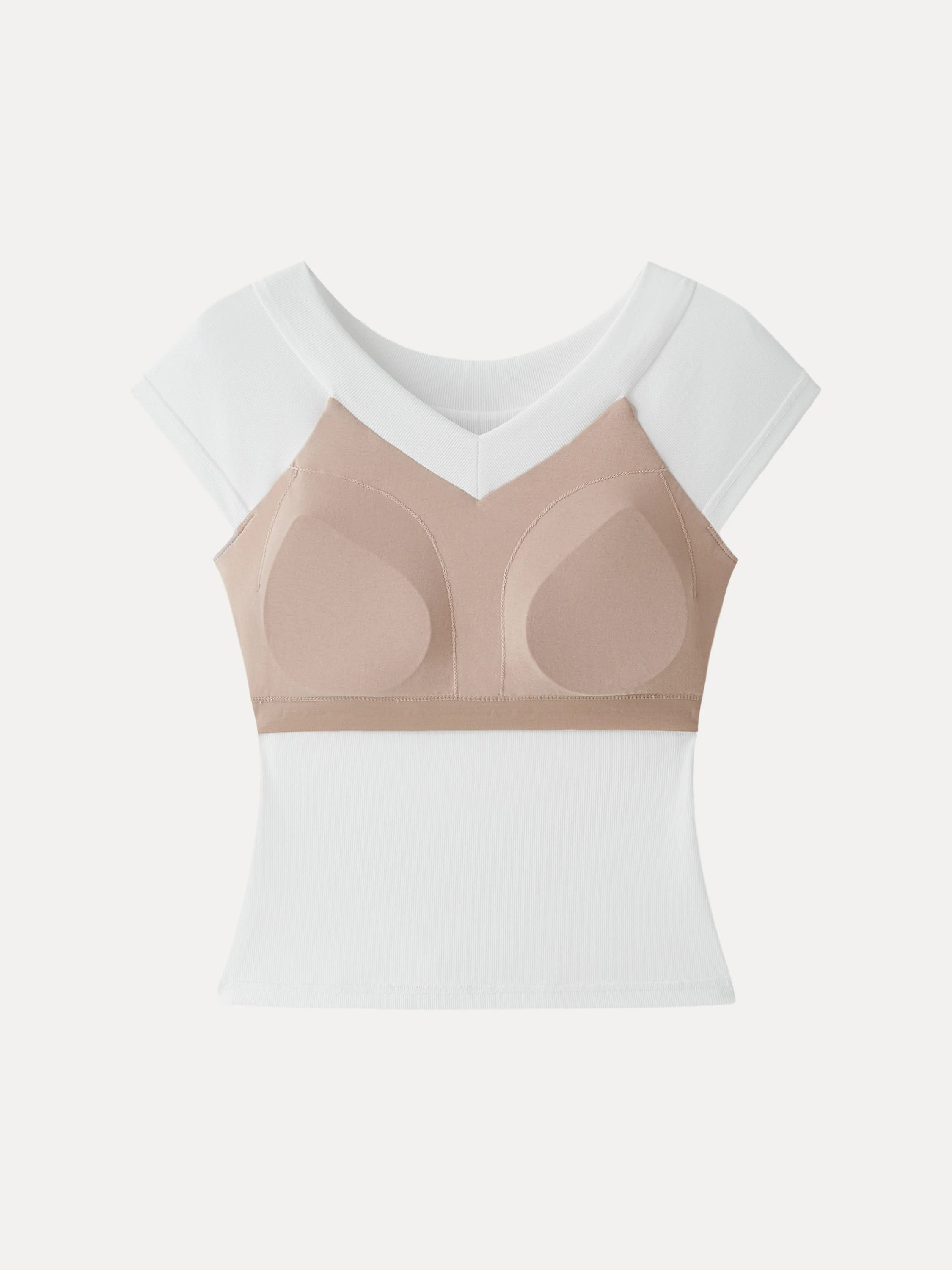 Pantive Essential V-Neck Cap Sleeve Summer Bra Tee - Image 7