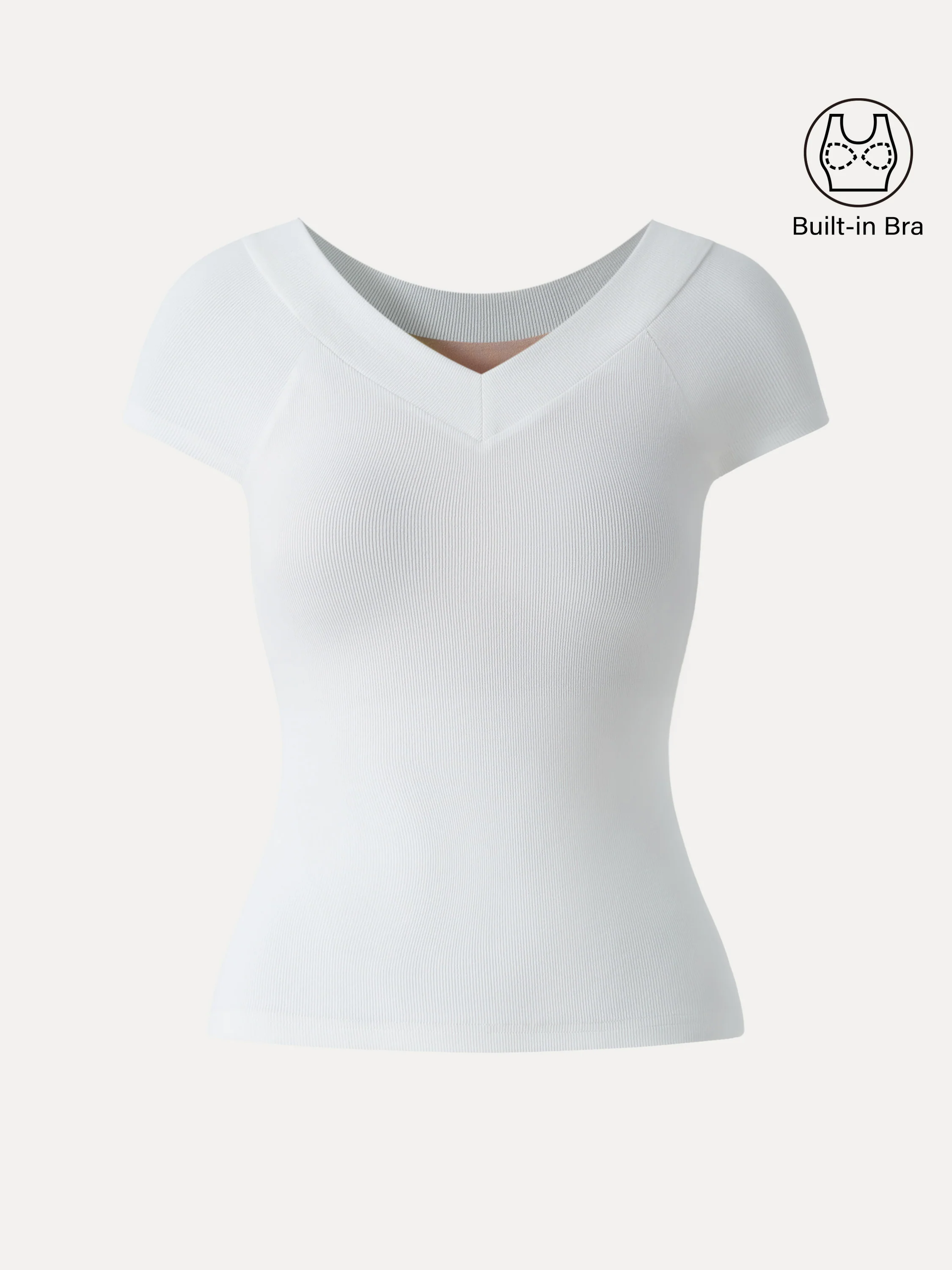 Pantive Essential V-Neck Cap Sleeve Summer Bra Tee - Image 9