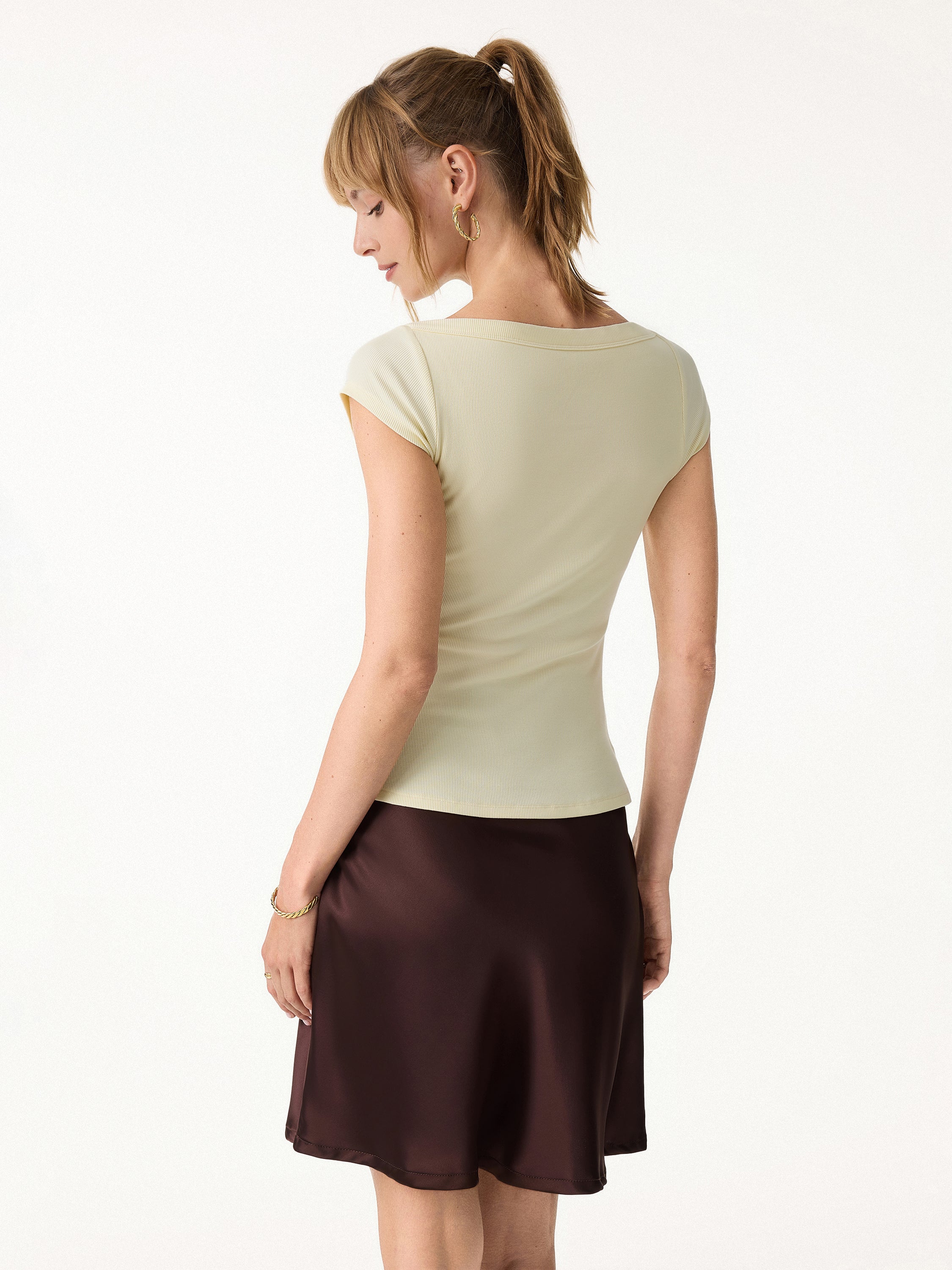 Plantive Boatneck Cap Sleeve Bra Top - Image 10