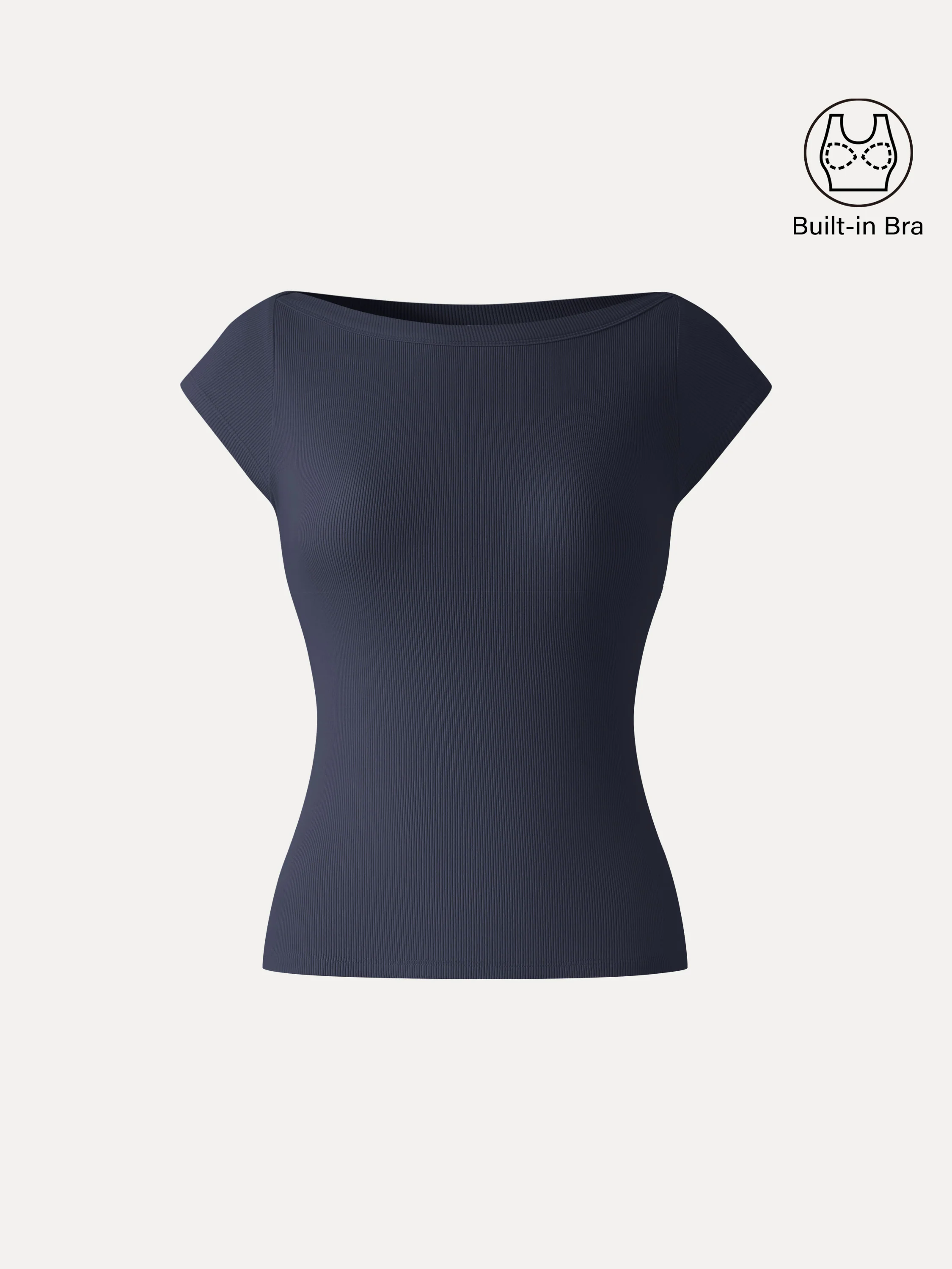 Plantive Boatneck Cap Sleeve Bra Top - Image 2