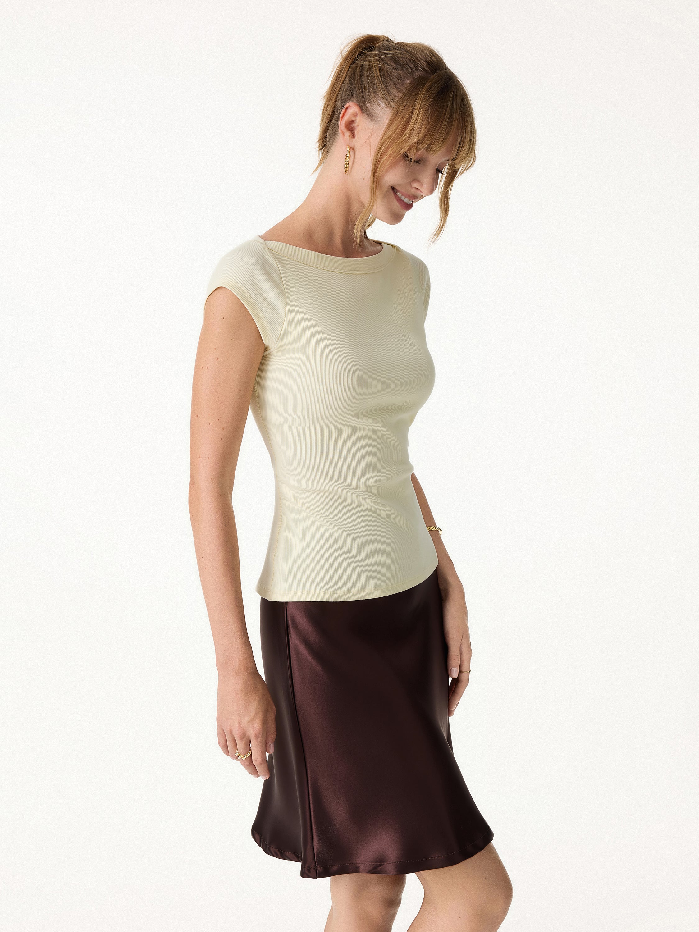 Plantive Boatneck Cap Sleeve Bra Top - Image 6