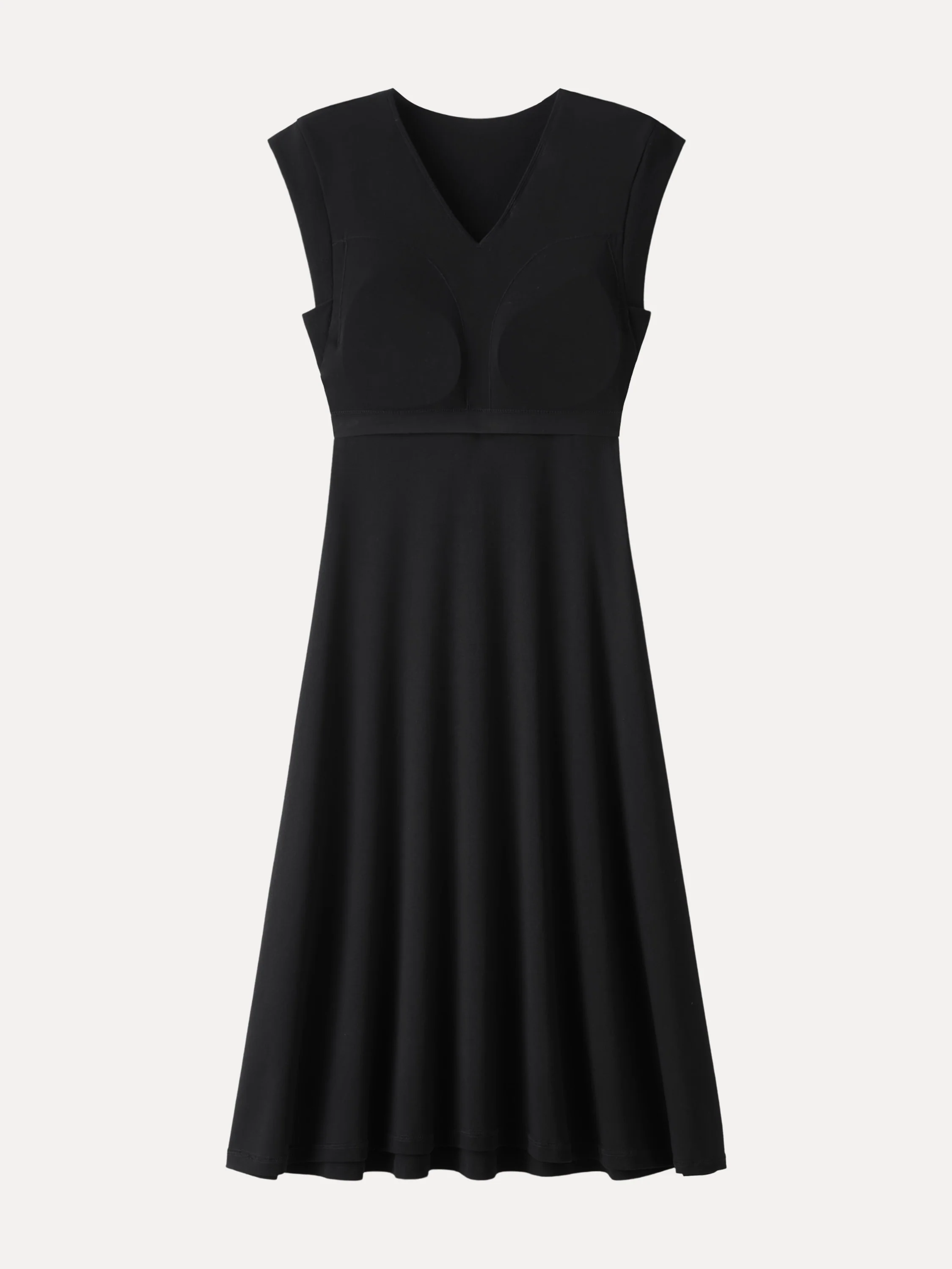 Plantive Flowy V-Neck Flared A-Line Midi Bra Dress - Image 8