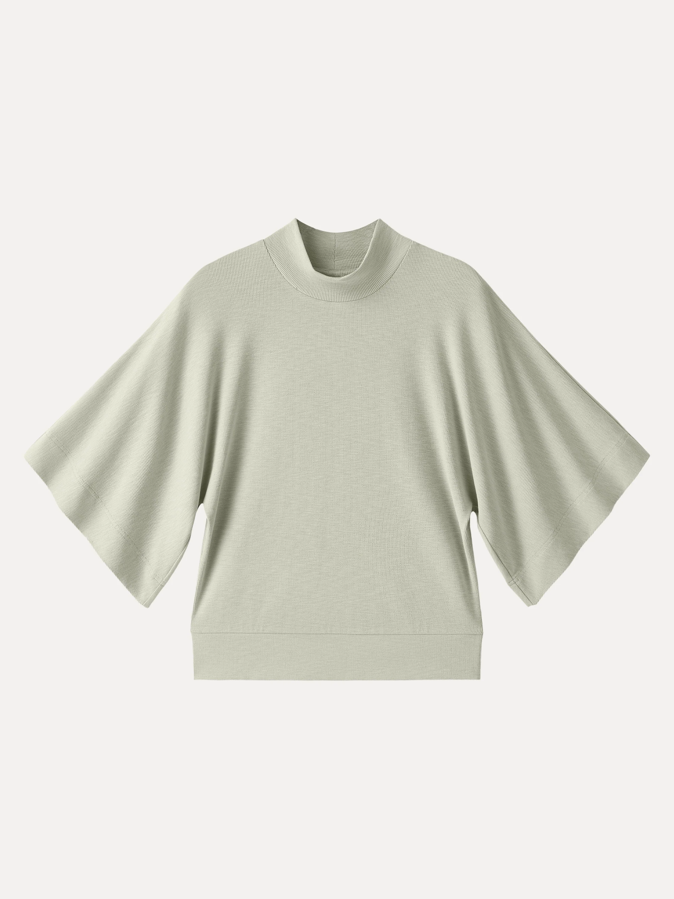 Plantive Mockneck Batwing Short Sleeve Top - Image 3
