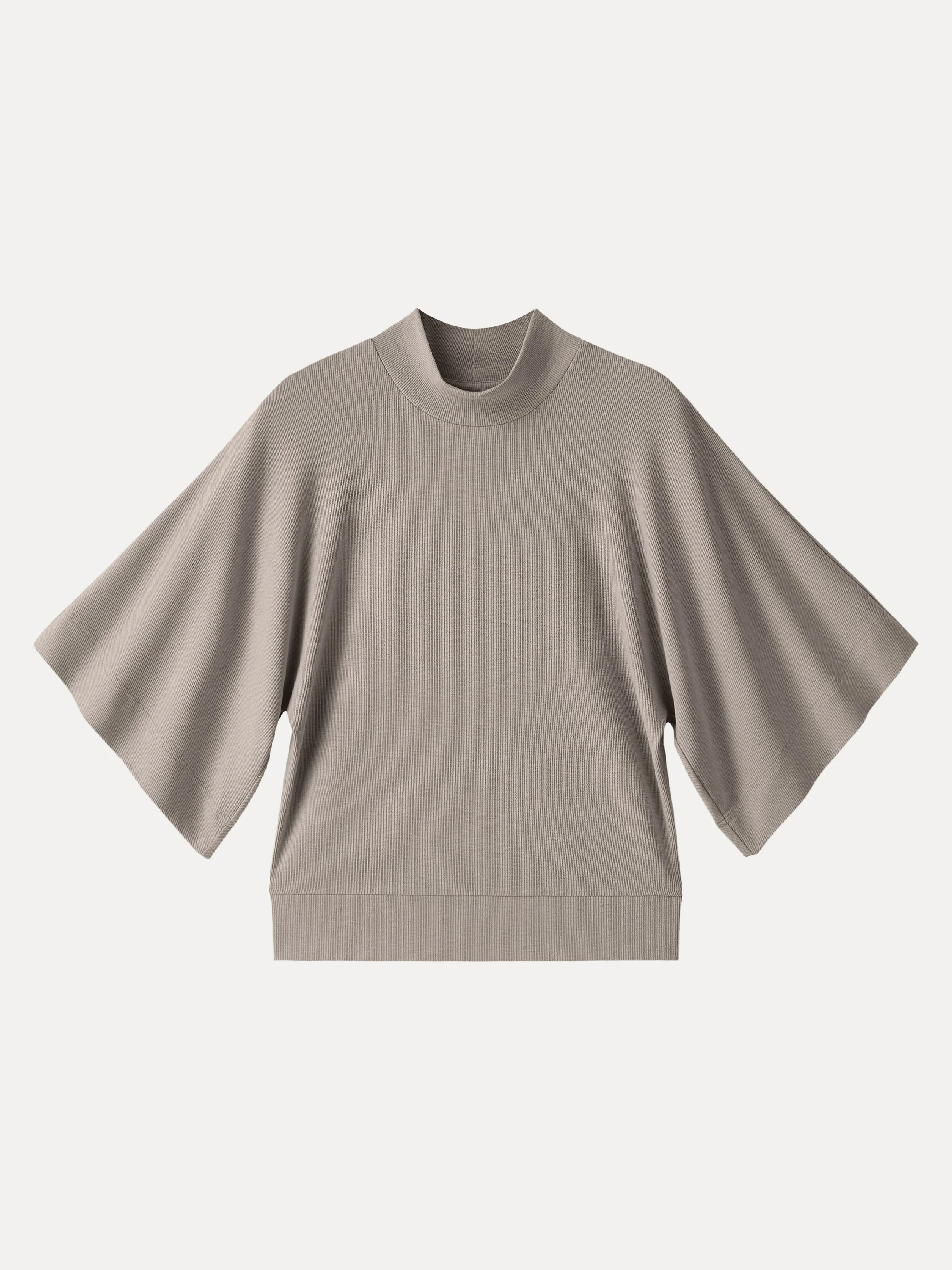Plantive Mockneck Batwing Short Sleeve Top - Image 4