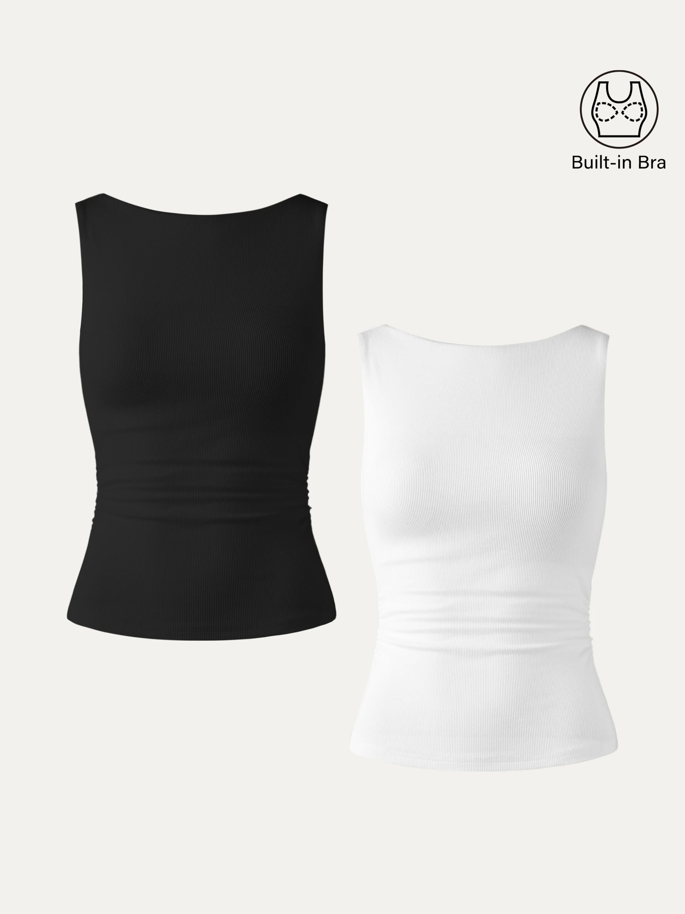 Elastic Open Back Bra Tank - Image 24
