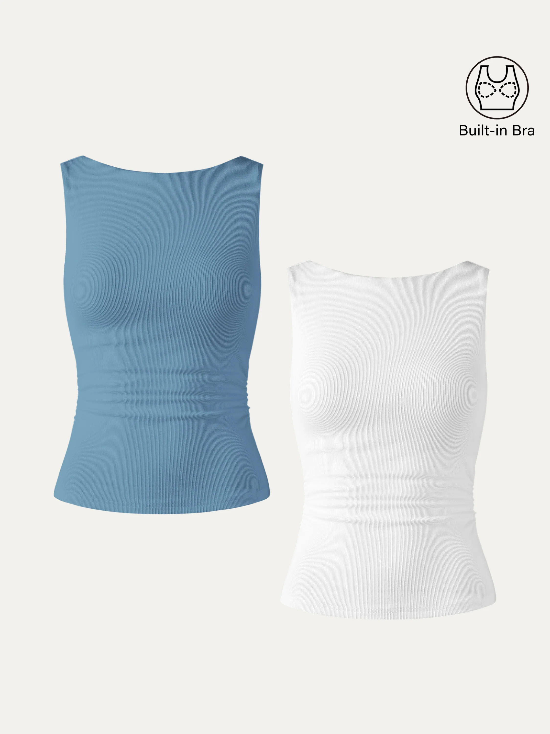 Elastic Open Back Bra Tank - Image 25
