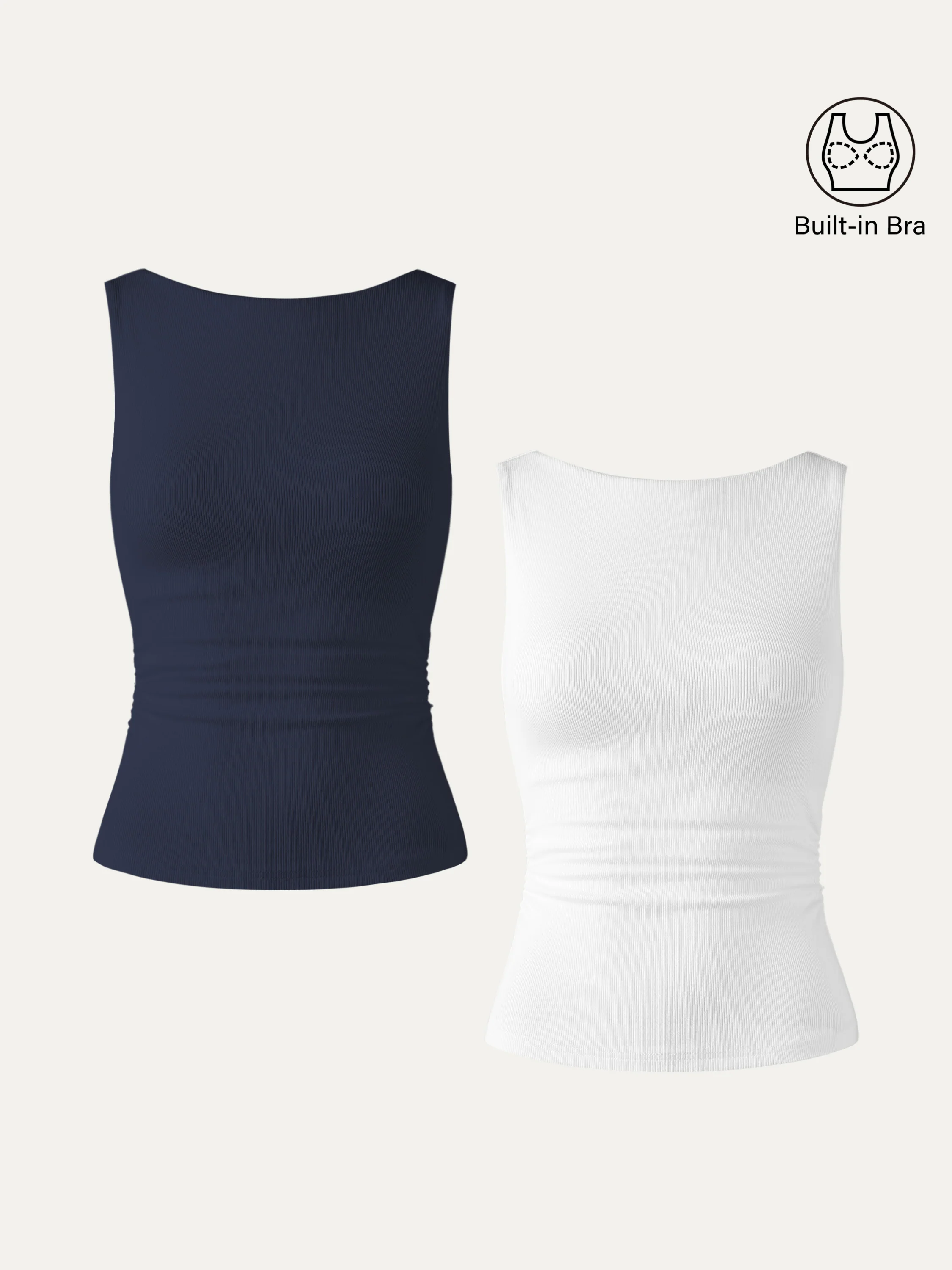 Elastic Open Back Bra Tank - Image 26