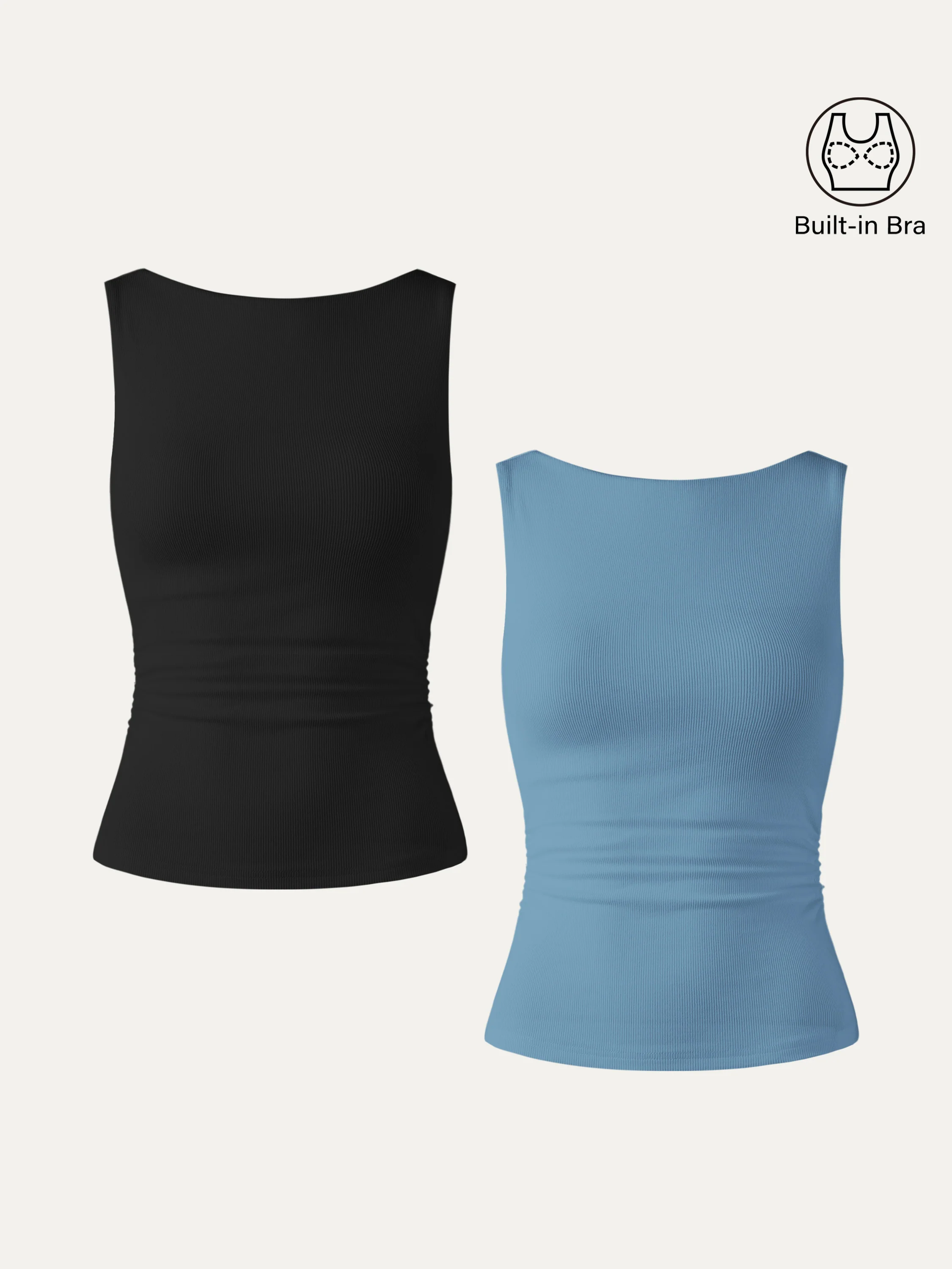 Elastic Open Back Bra Tank - Image 27