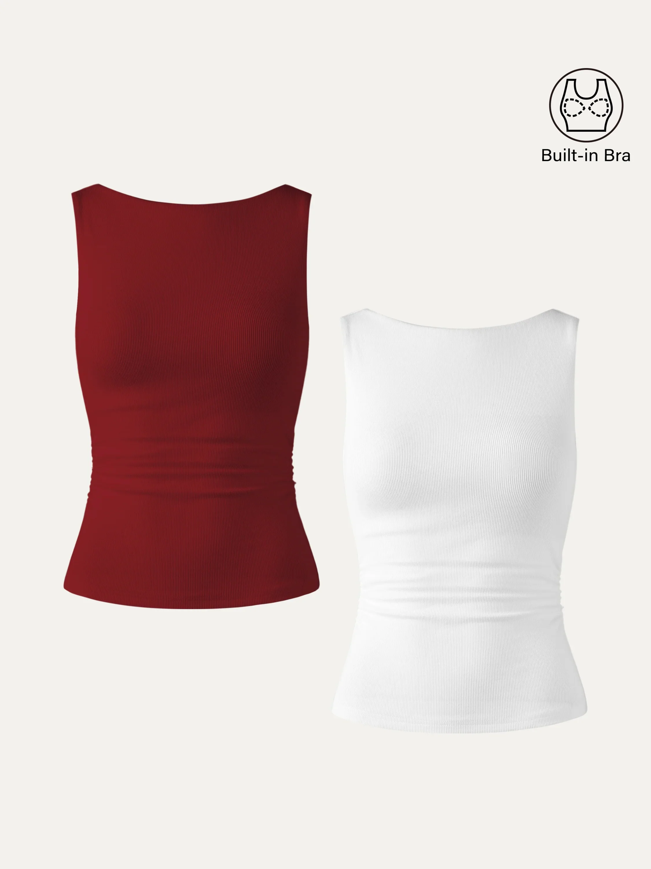 Elastic Open Back Bra Tank - Image 28