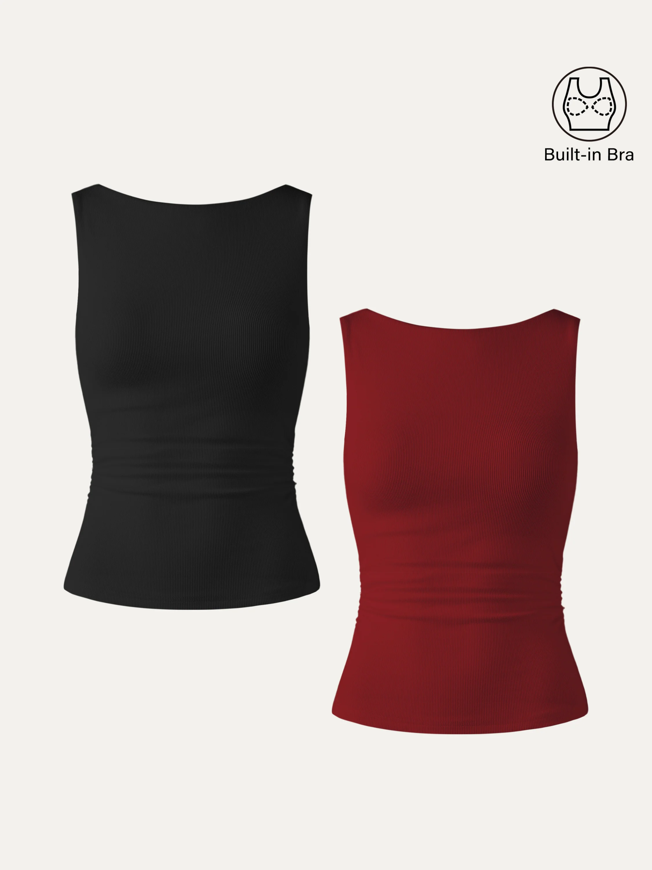Elastic Open Back Bra Tank - Image 29
