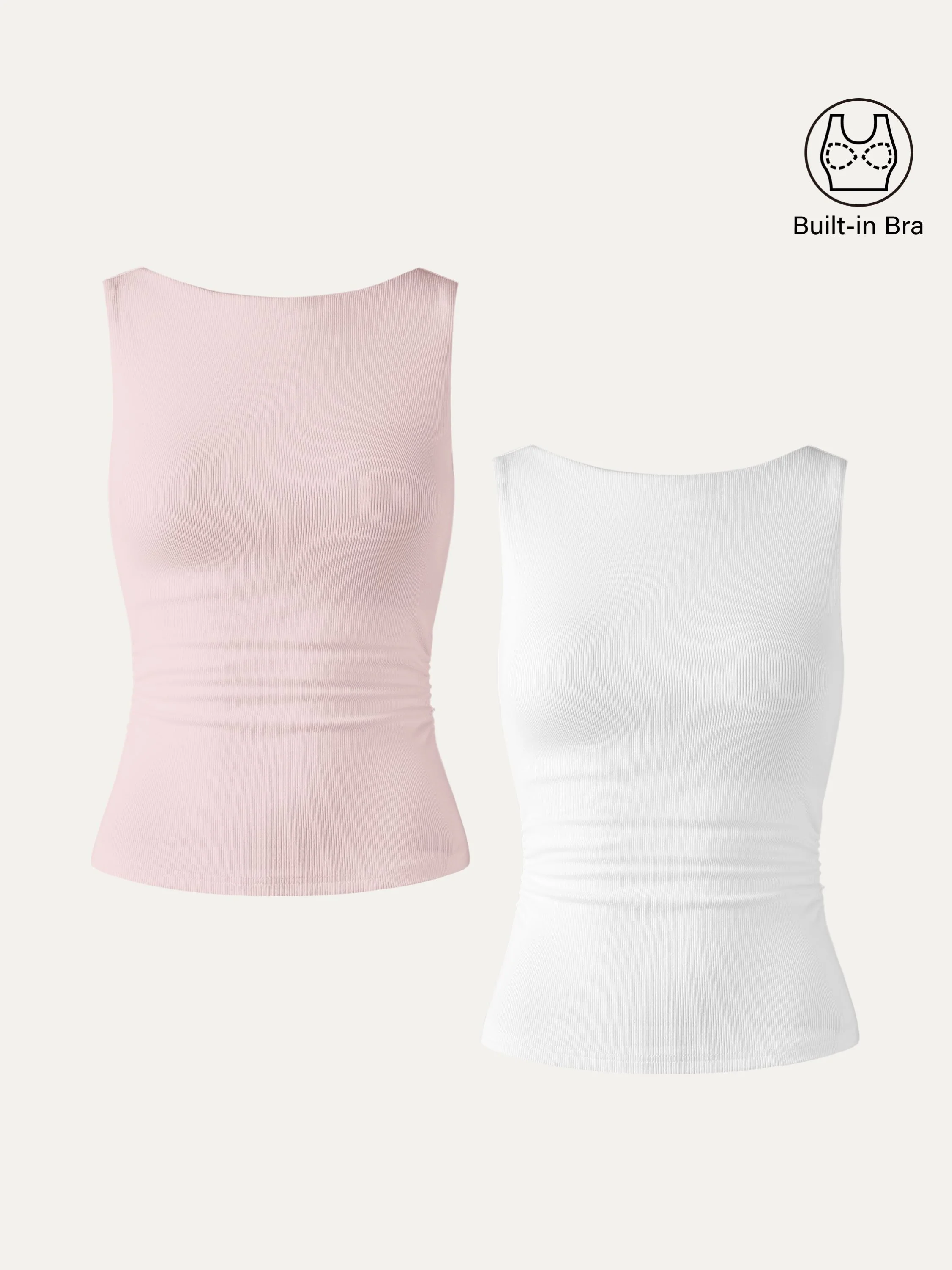 Elastic Open Back Bra Tank - Image 30