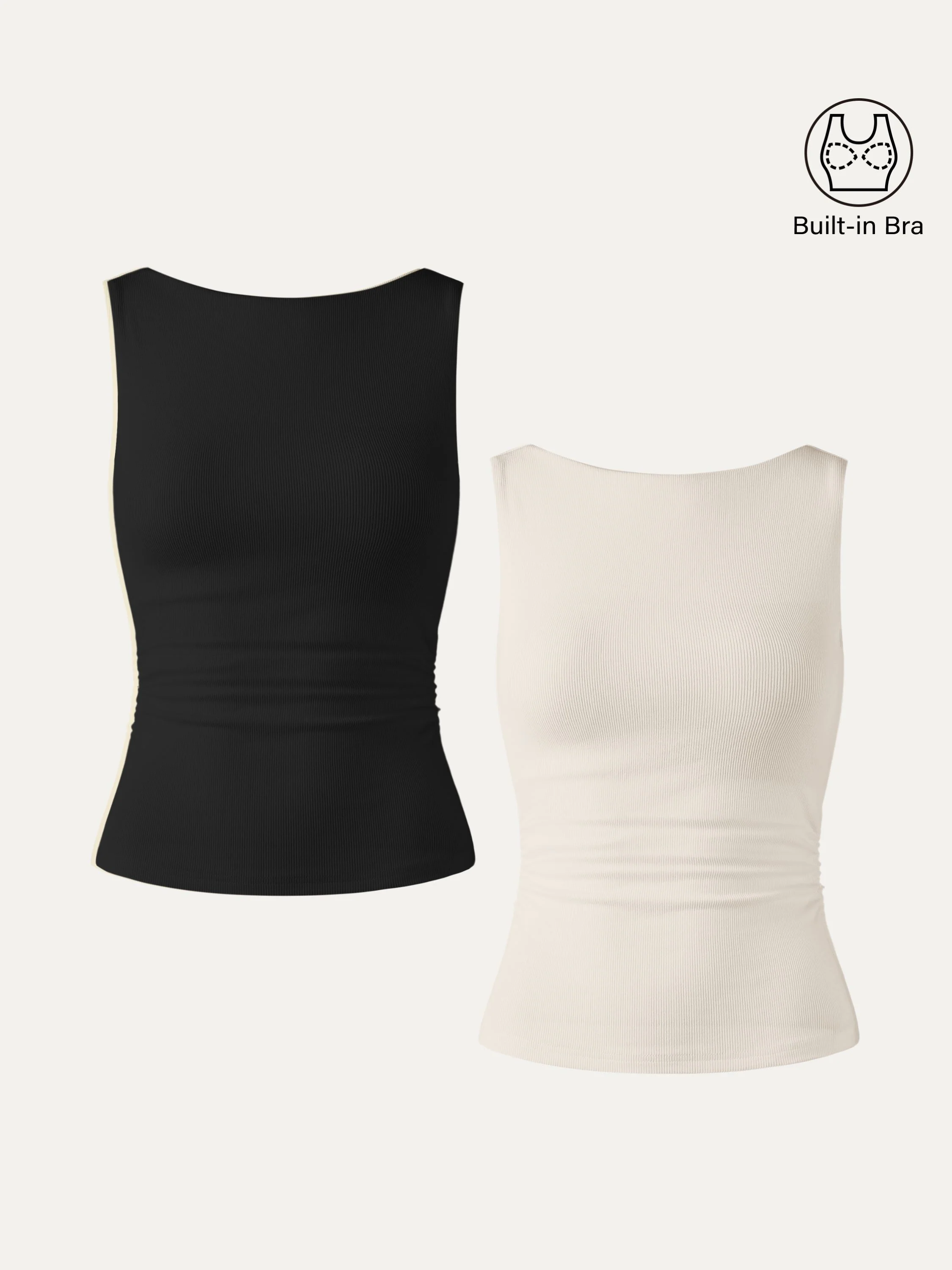 Elastic Open Back Bra Tank - Image 31