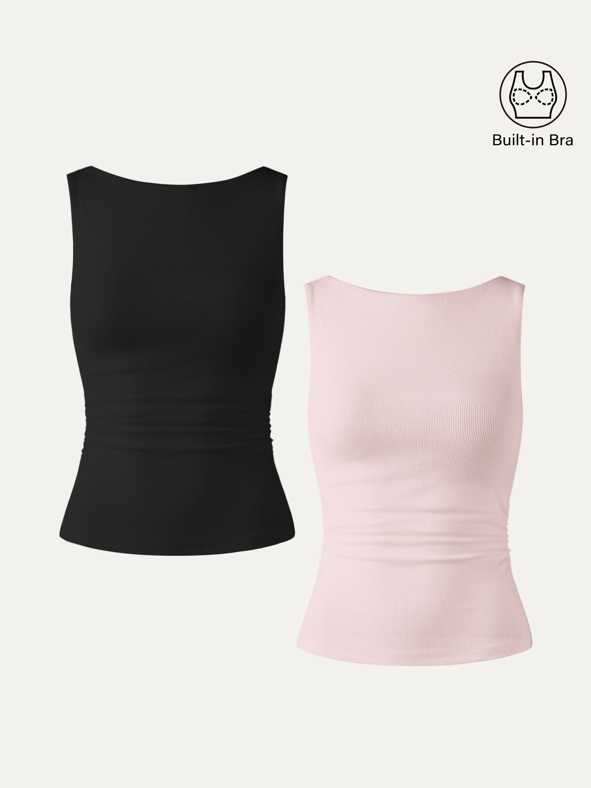 Elastic Open Back Bra Tank - Image 32