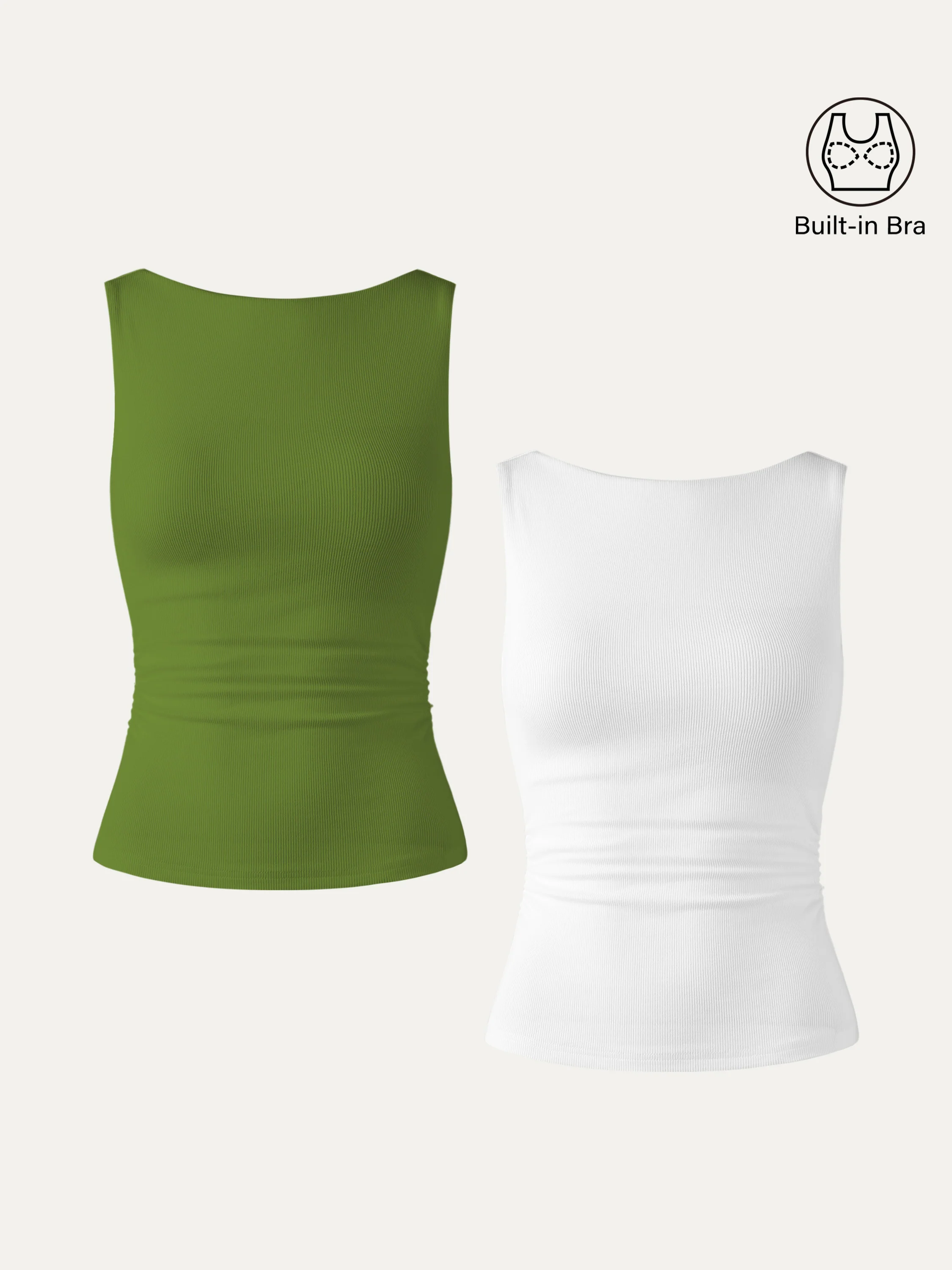 Elastic Open Back Bra Tank - Image 33