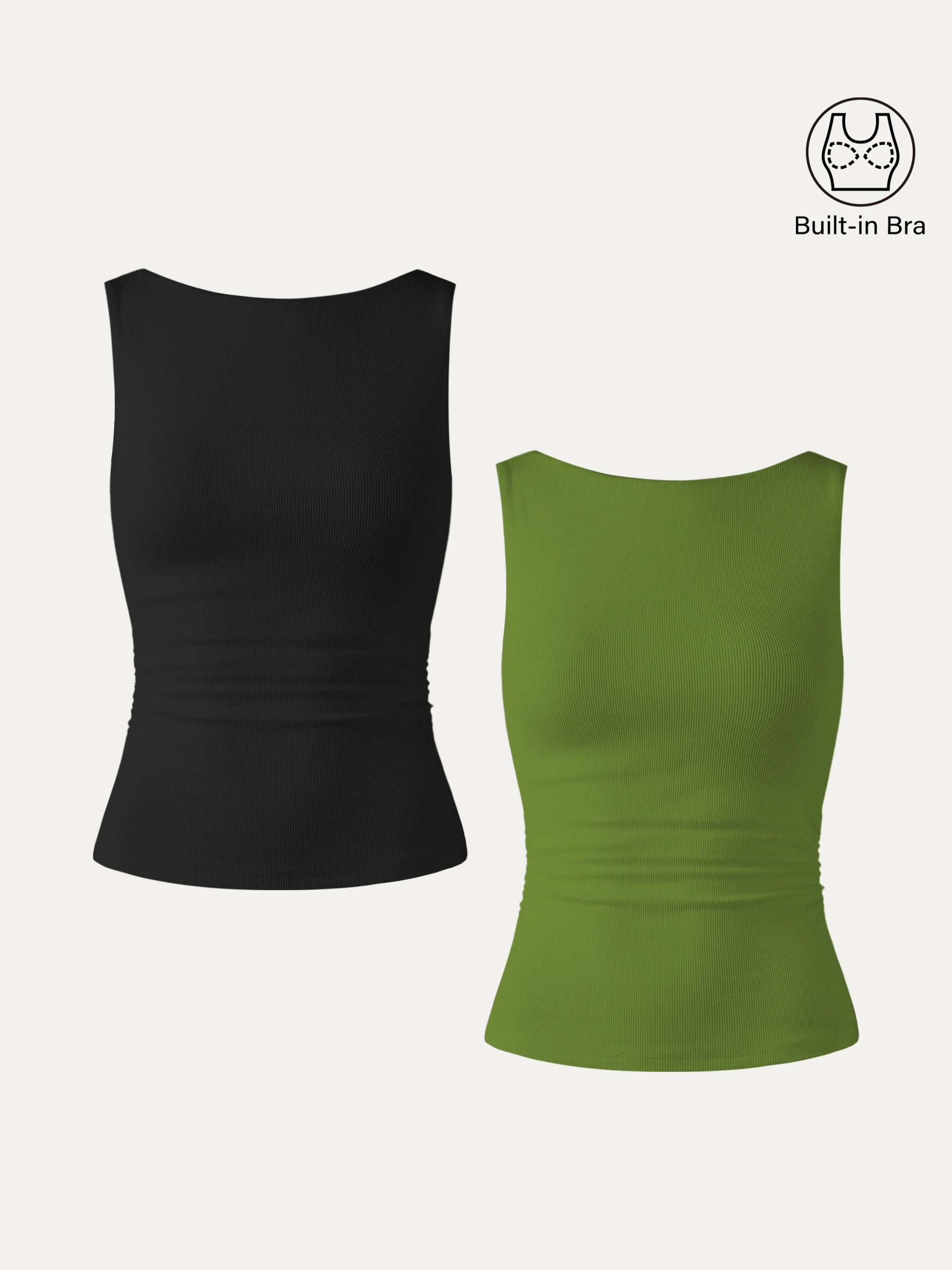 Elastic Open Back Bra Tank - Image 34