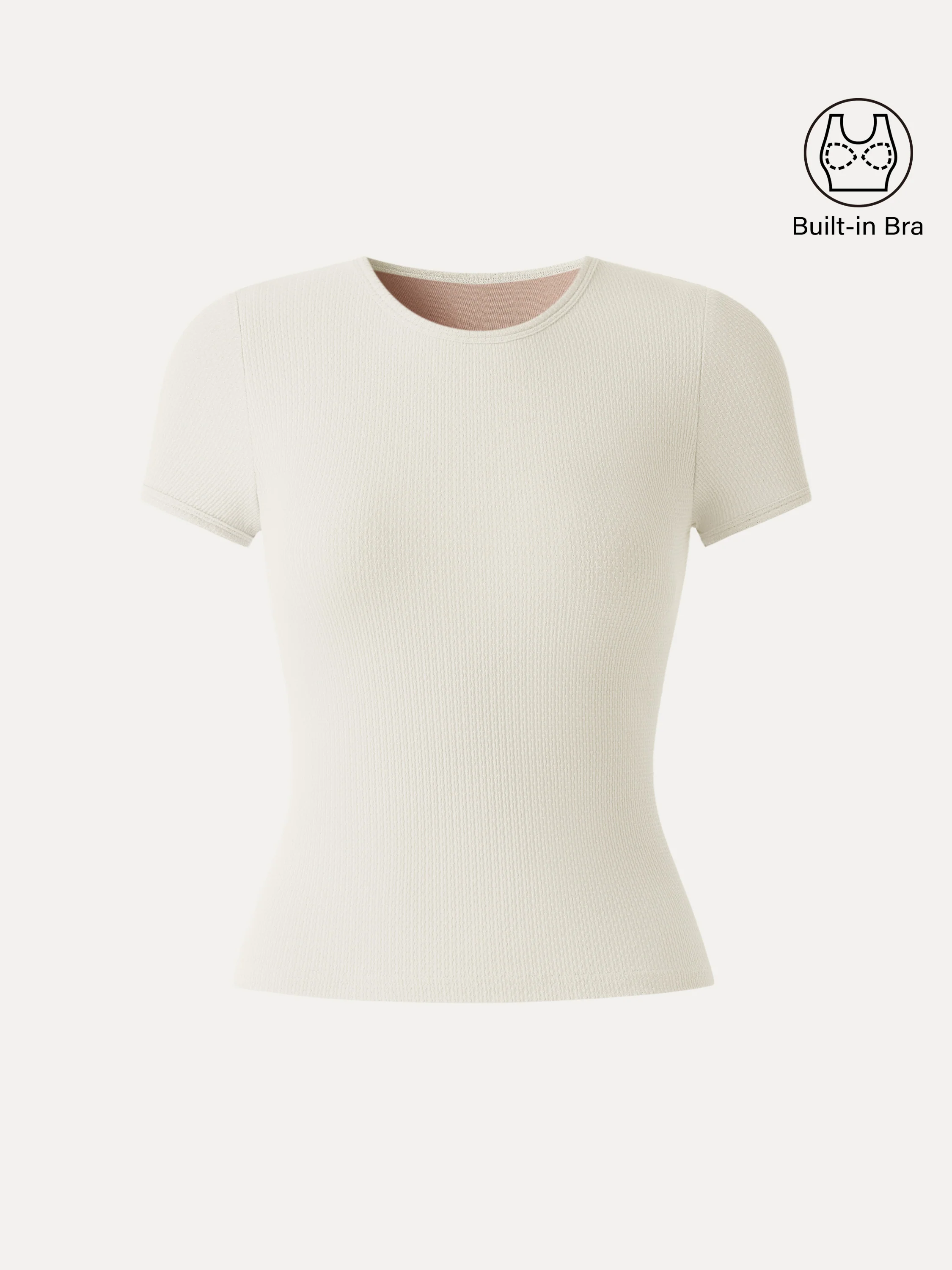 Pointelle Essential Round Neck Short Sleeve Bra Tee - Image 2