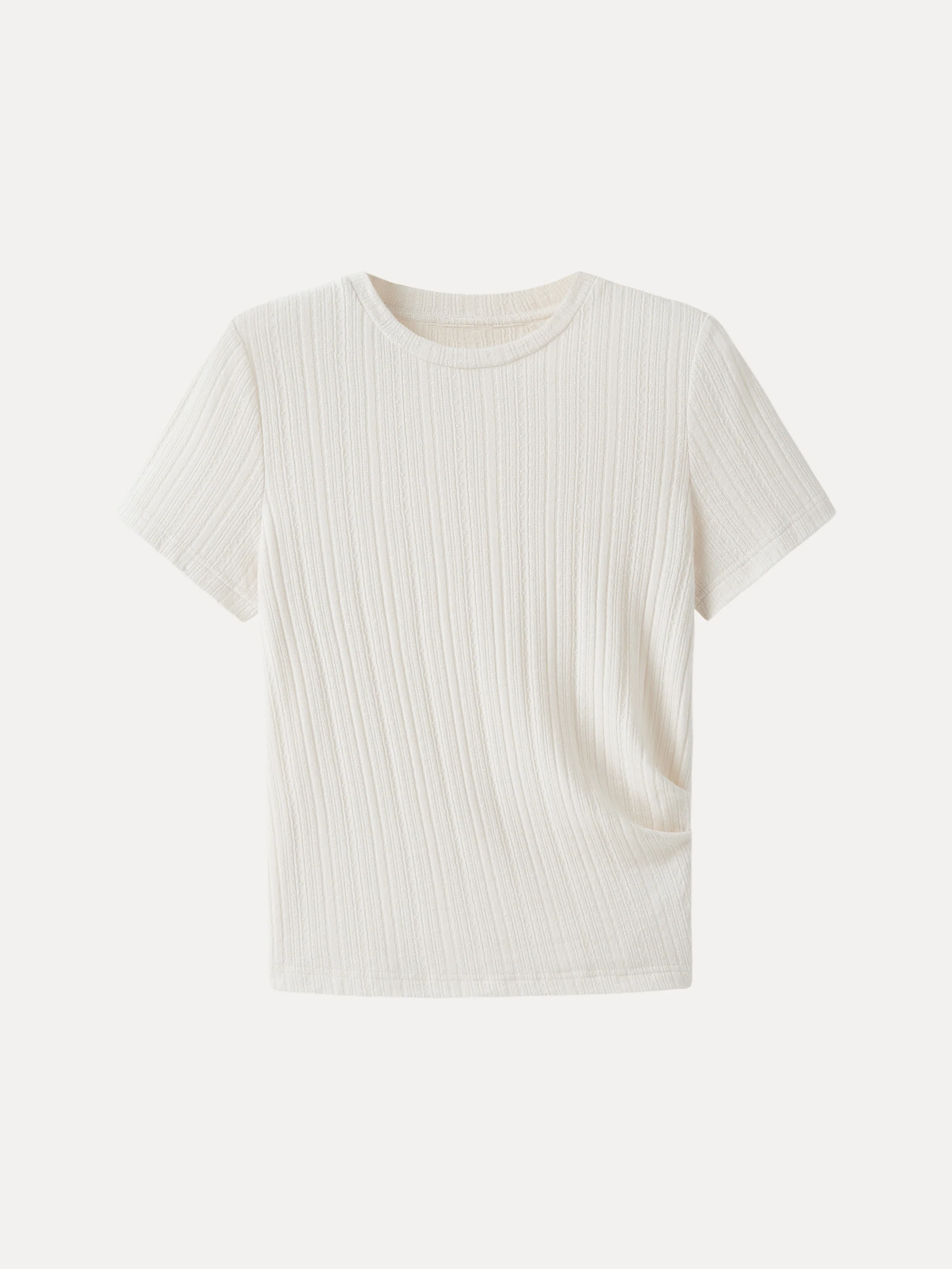 Pointelle Tucked Short Sleeve Summer Tee - Image 11
