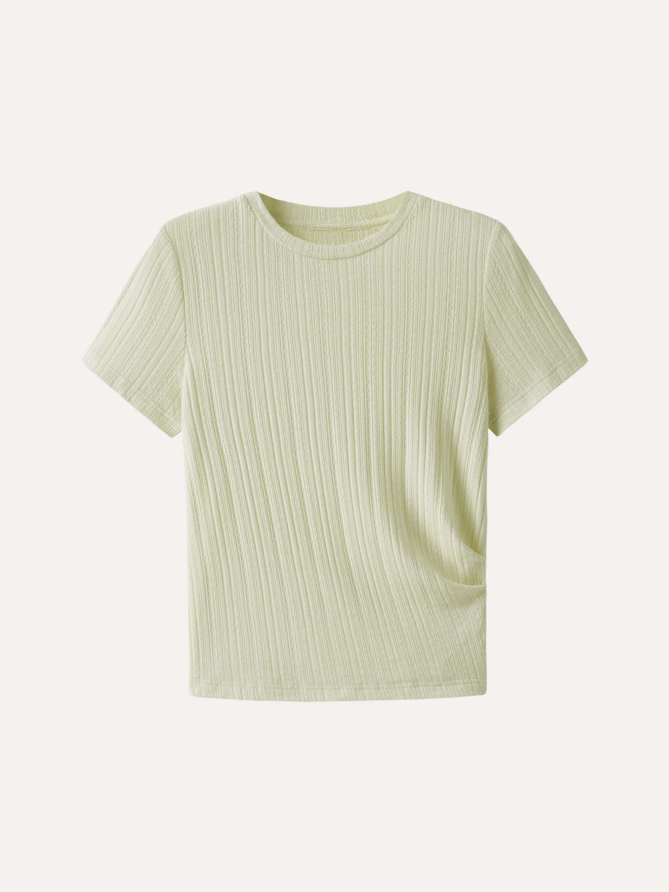 Pointelle Tucked Short Sleeve Summer Tee - Image 12