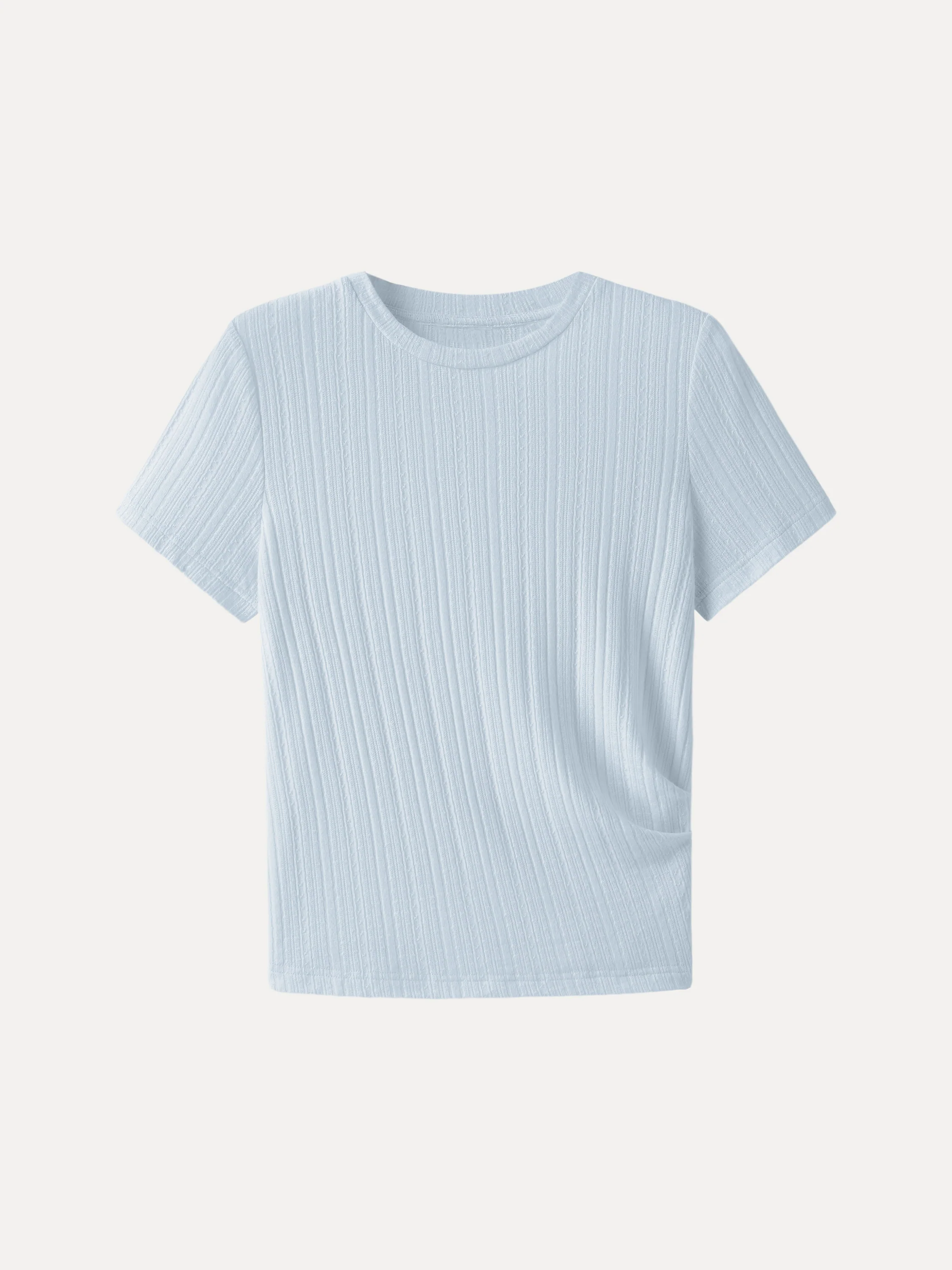 Pointelle Tucked Short Sleeve Summer Tee - Image 13