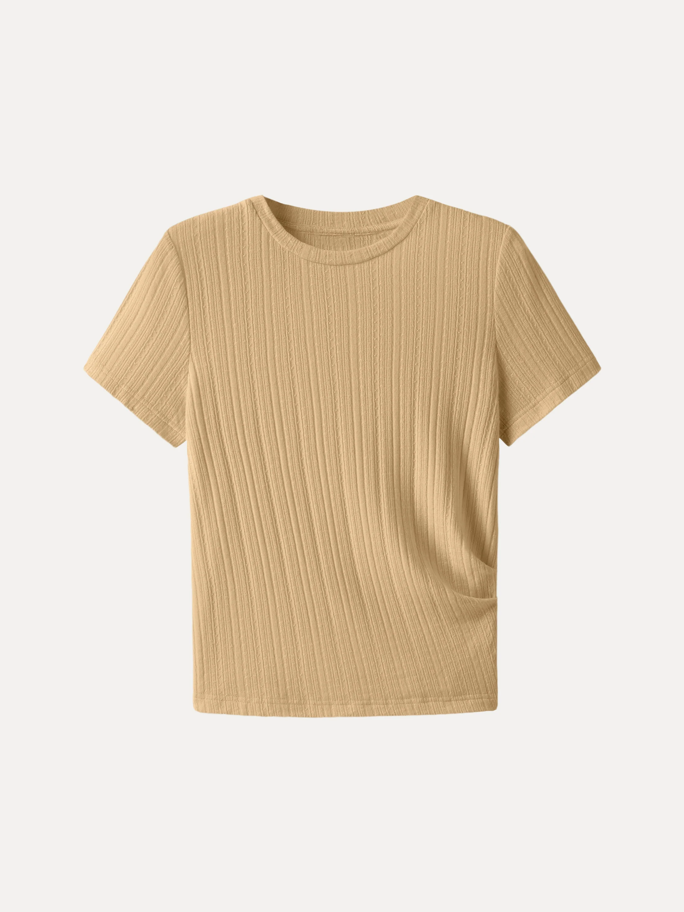 Pointelle Tucked Short Sleeve Summer Tee - Image 14