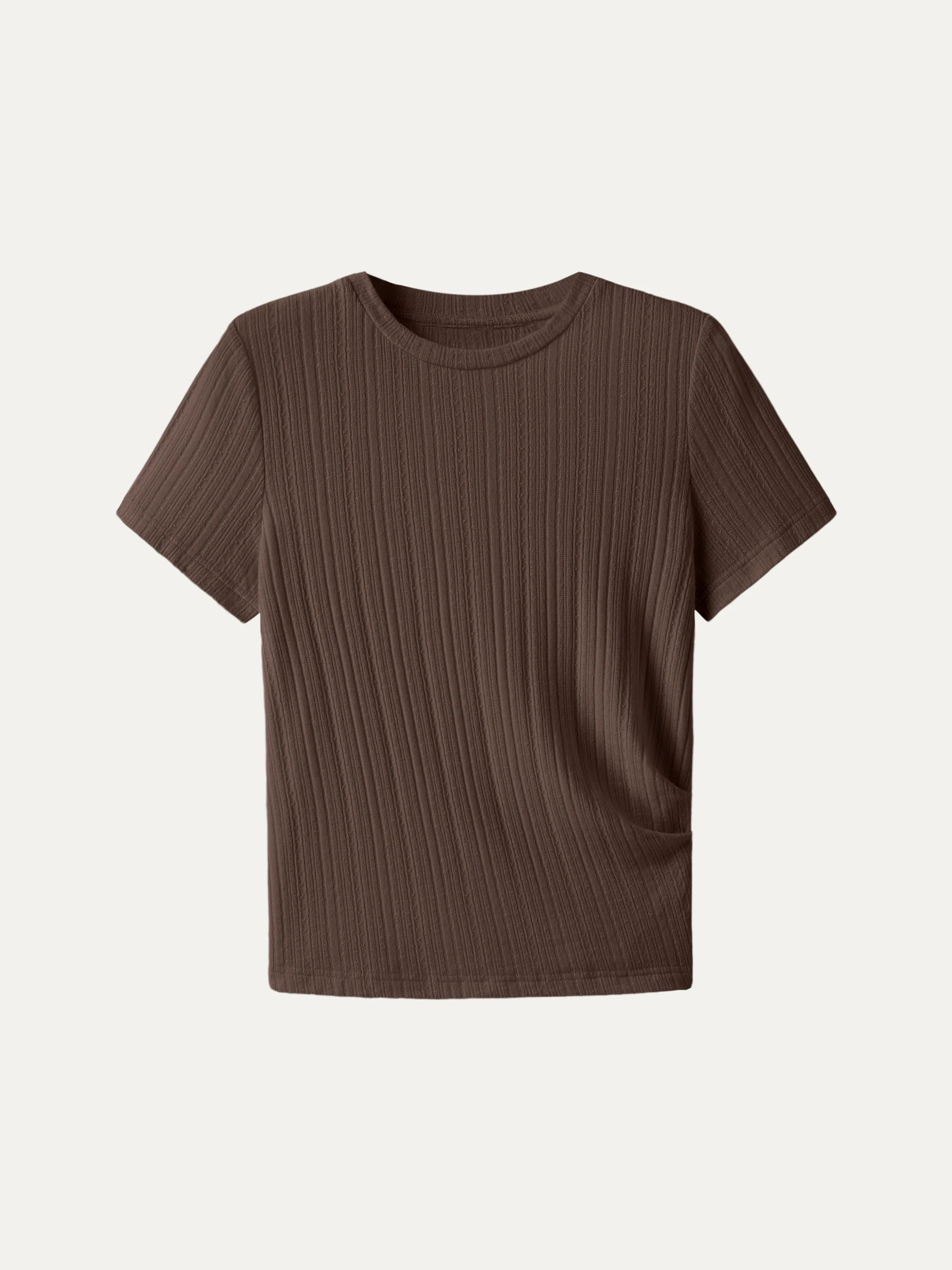 Pointelle Tucked Short Sleeve Summer Tee - Image 15