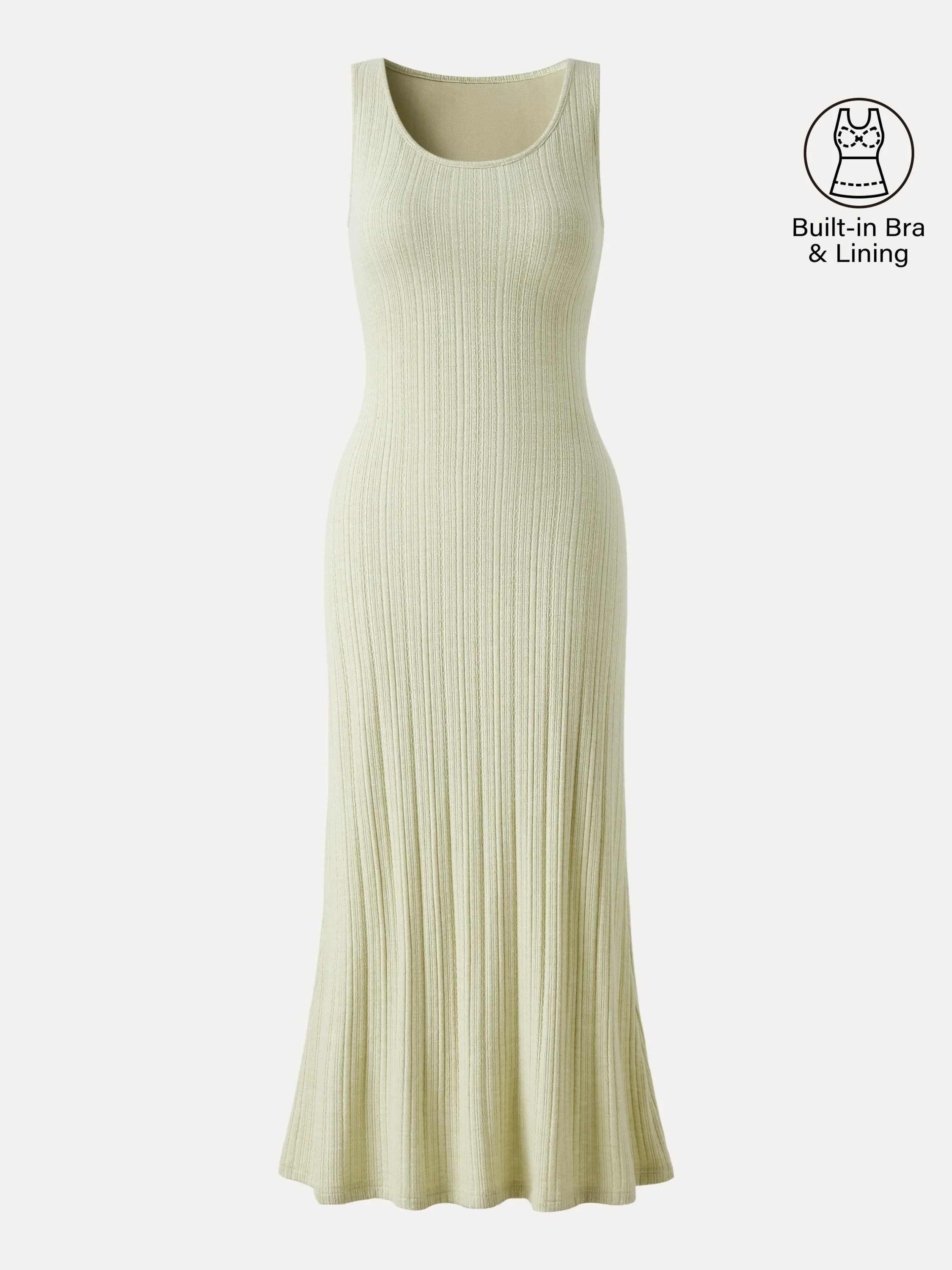 Pointelle U-Neck Maxi Bra Dress - Image 11