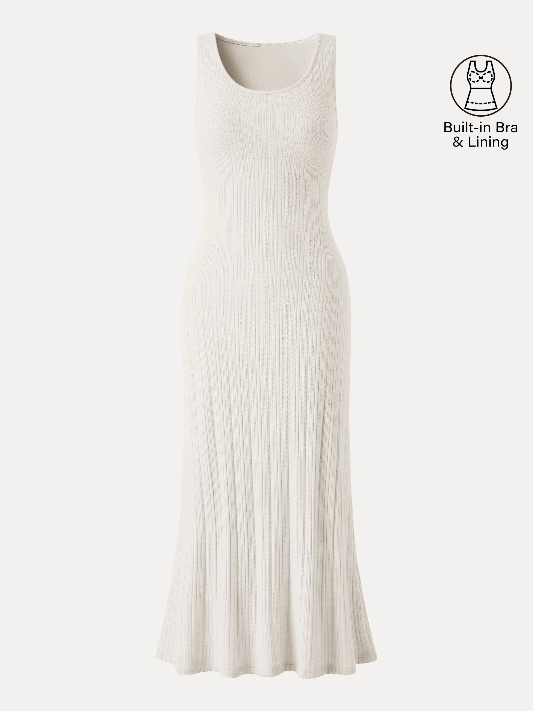 Pointelle U-Neck Maxi Bra Dress - Image 12