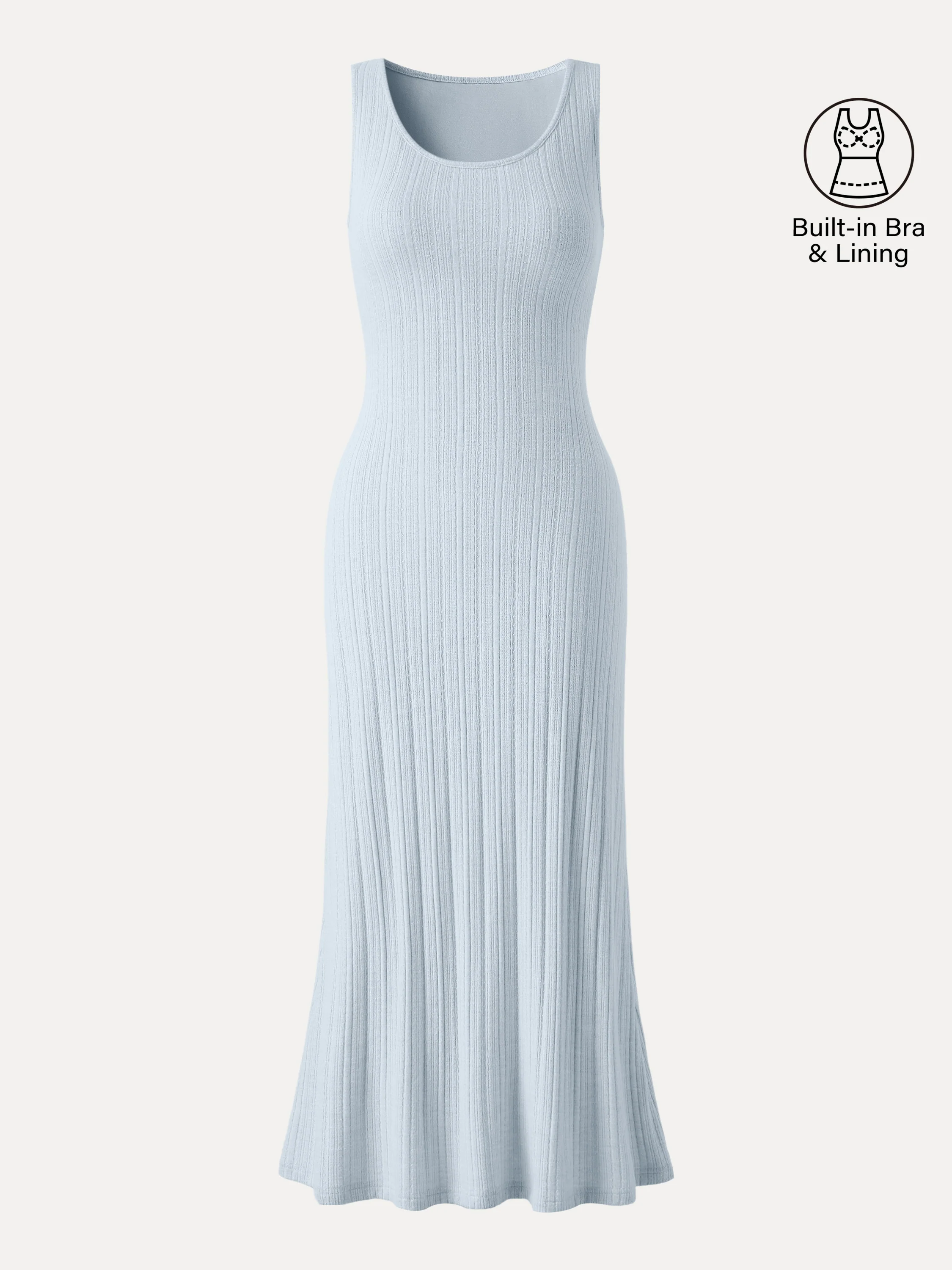Pointelle U-Neck Maxi Bra Dress - Image 13