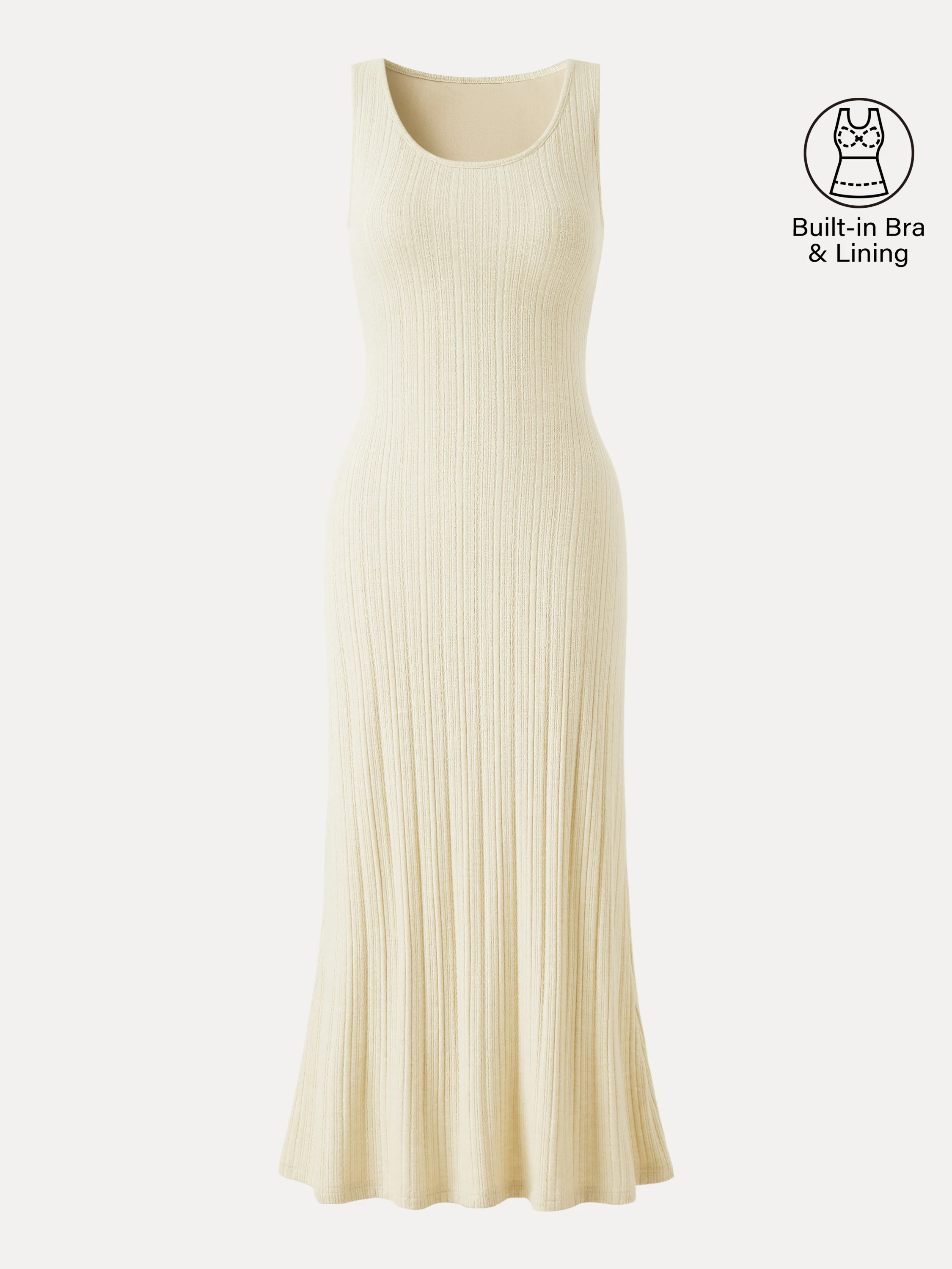 Pointelle U-Neck Maxi Bra Dress - Image 14
