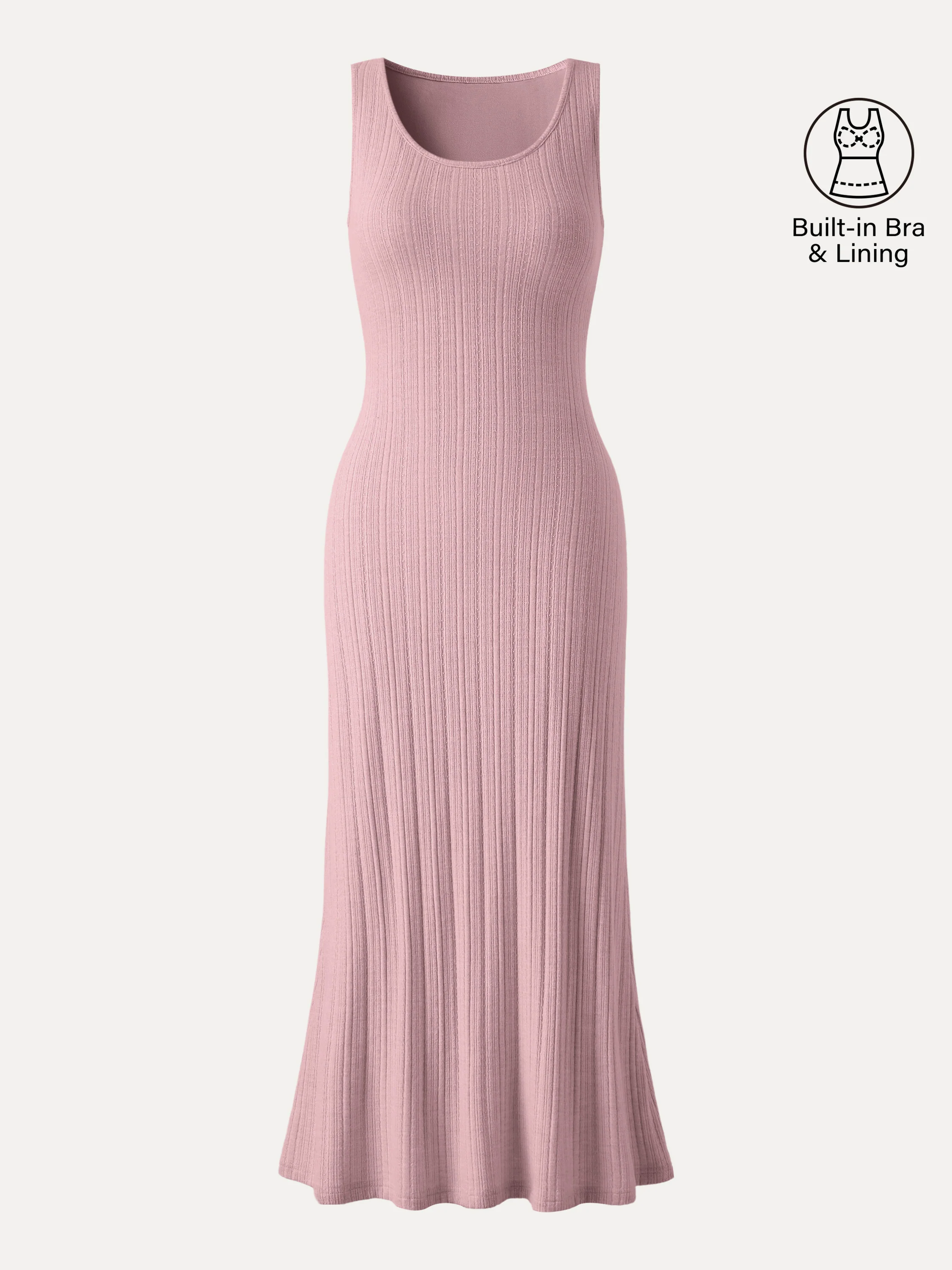 Pointelle U-Neck Maxi Bra Dress - Image 15