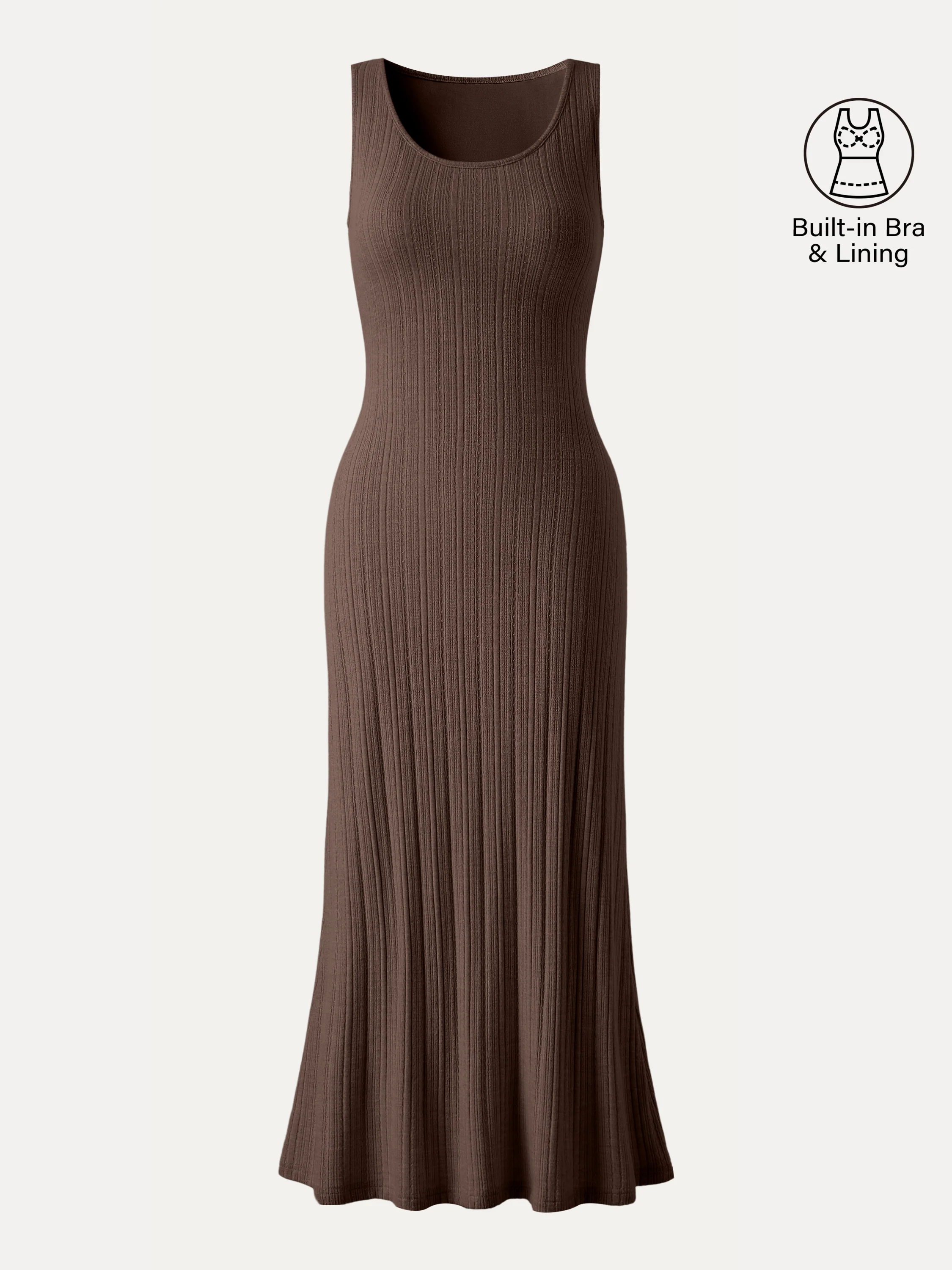 Pointelle U-Neck Maxi Bra Dress - Image 16