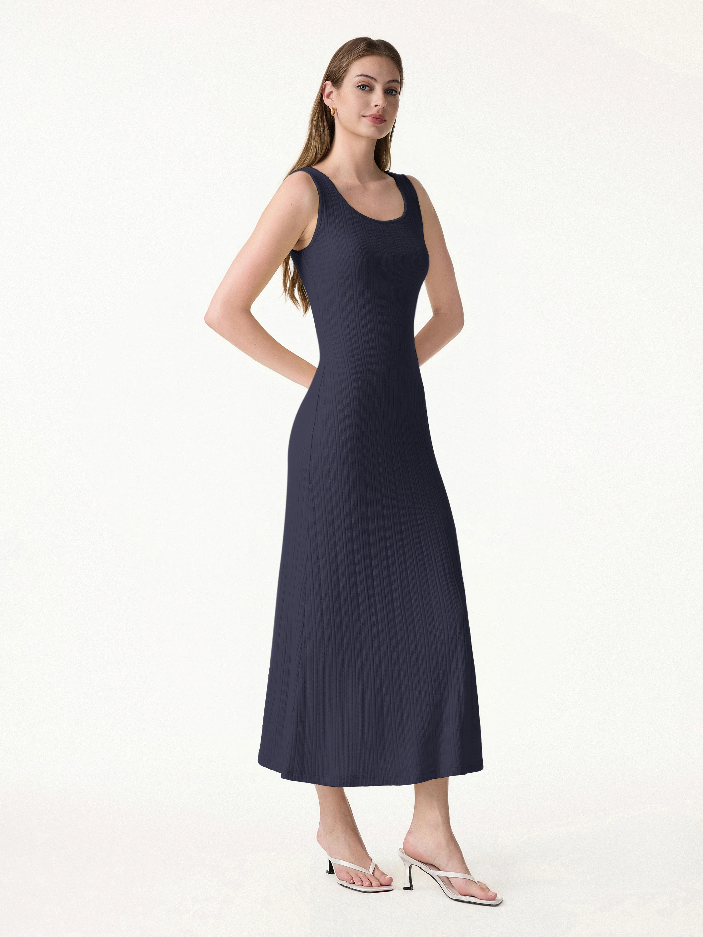 Pointelle U-Neck Maxi Bra Dress - Image 17